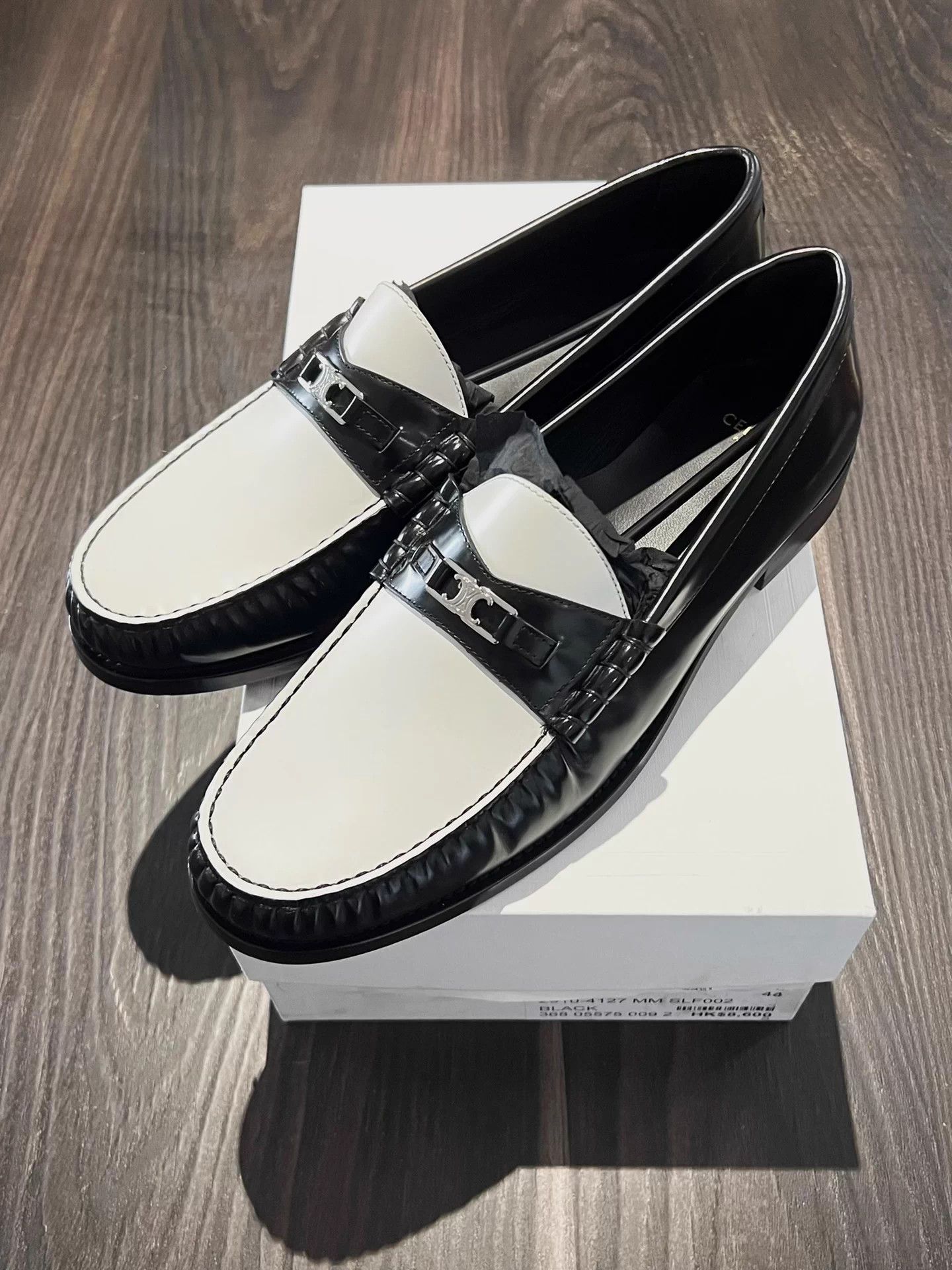 Celine CELINE Black/White Colorblock Leather Loafer 44 Size US 11 / EU 44 - 1 Thumbnail