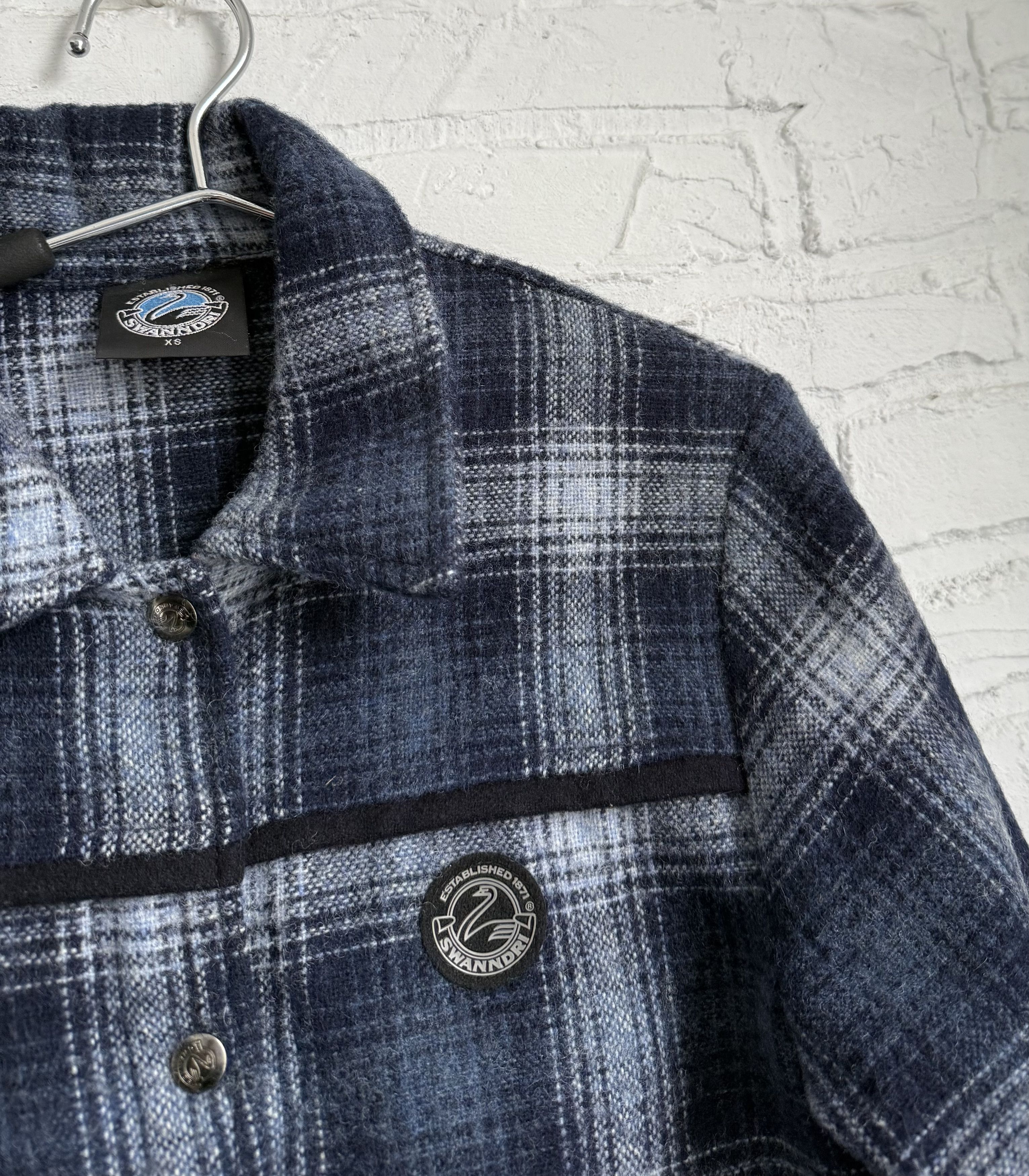 Other Vintage Swanndri Wool Shirt jacket Blue Plaid Overshirt Size US S / EU 44-46 / 1 - 5 Thumbnail