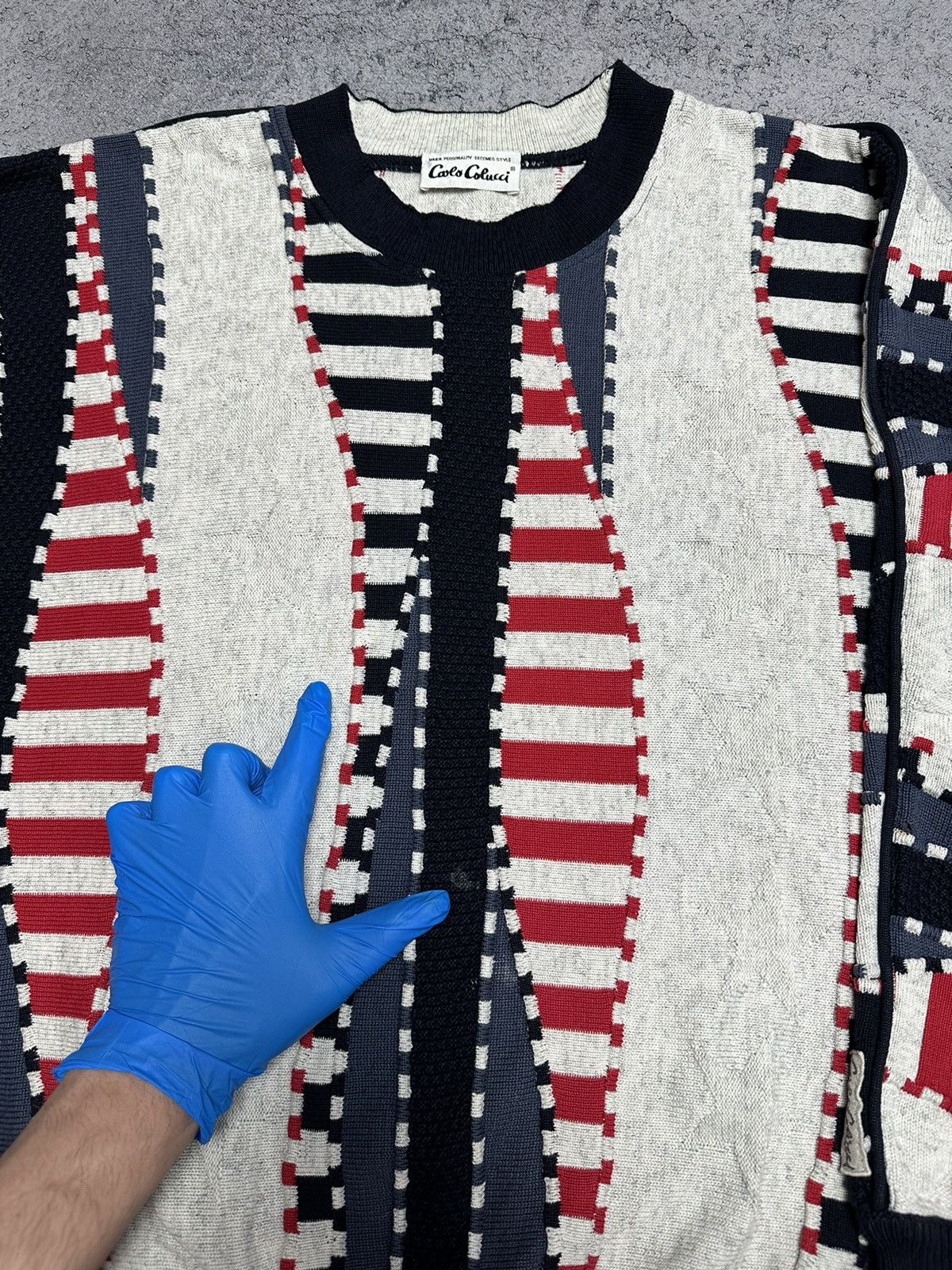 Carlo Colucci Vintage 90s Carlo Colucci Biggie Coogi Style Sweater Size US L / EU 52-54 / 3 - 12 Thumbnail