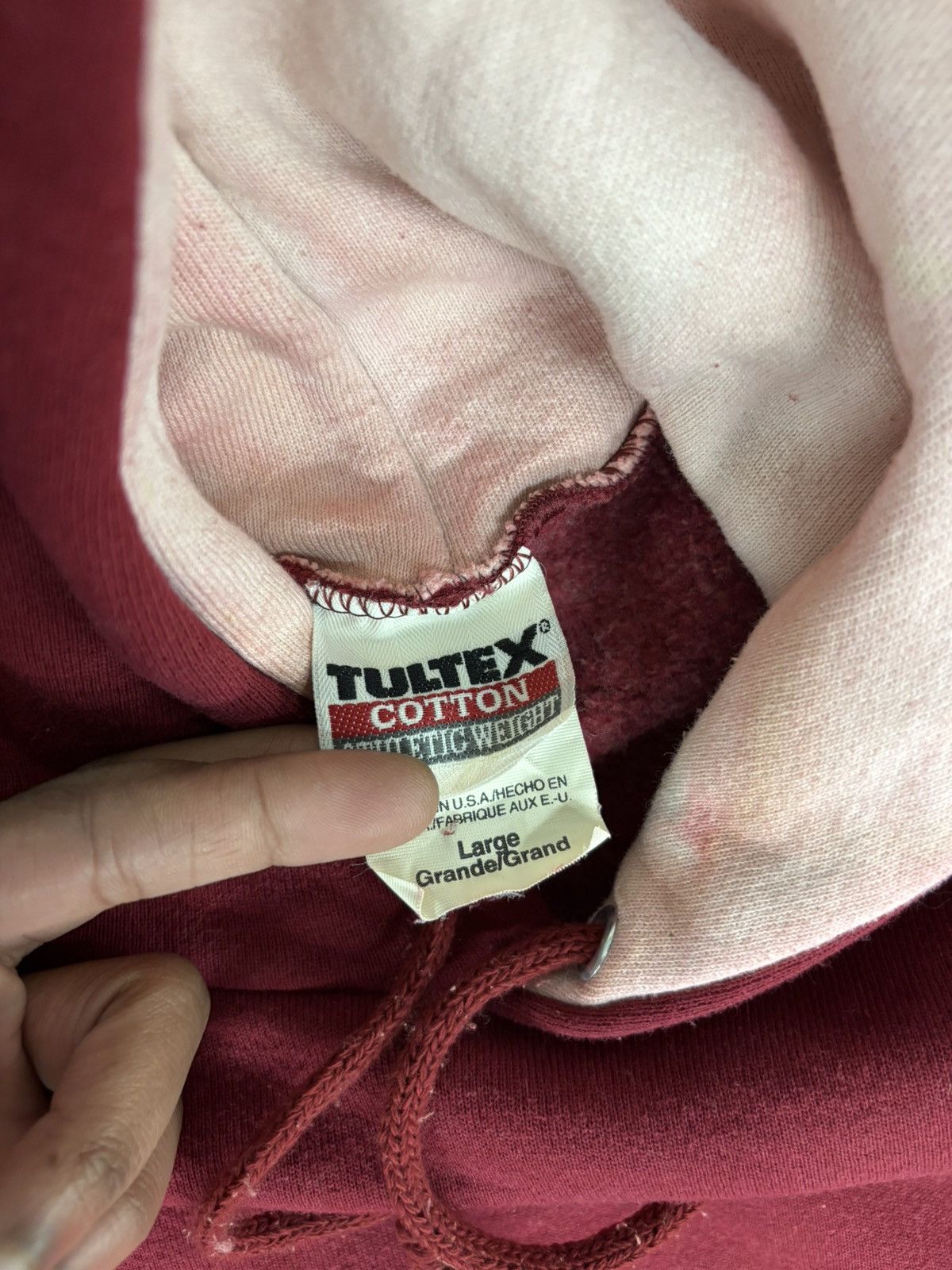Vintage Vintage 90s Tultex Athletic weight hoodie made in USA Size US L / EU 52-54 / 3 - 3 Thumbnail