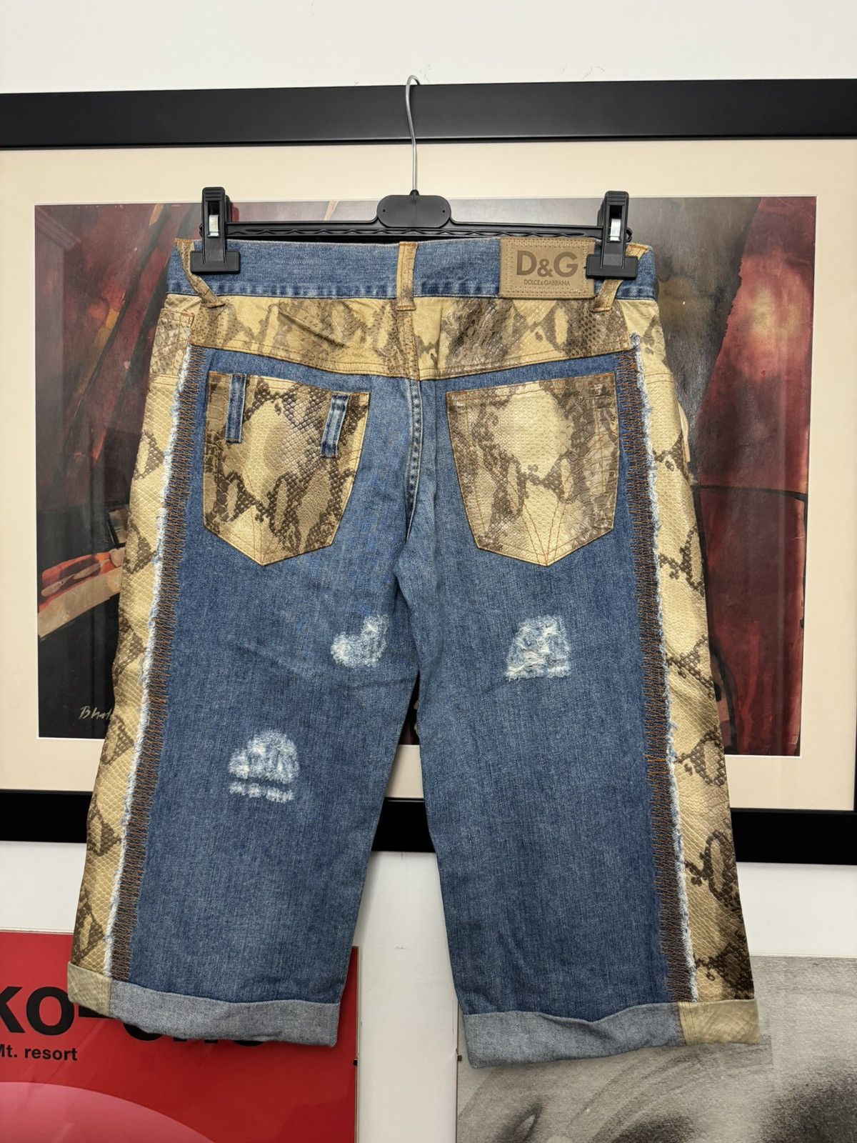 Dolce & Gabbana Dolce & Gabbana D&G Snakeskin Denim Shorts Jeans Y2k Rare Size 27" / US 4 / IT 40 - 2 Thumbnail