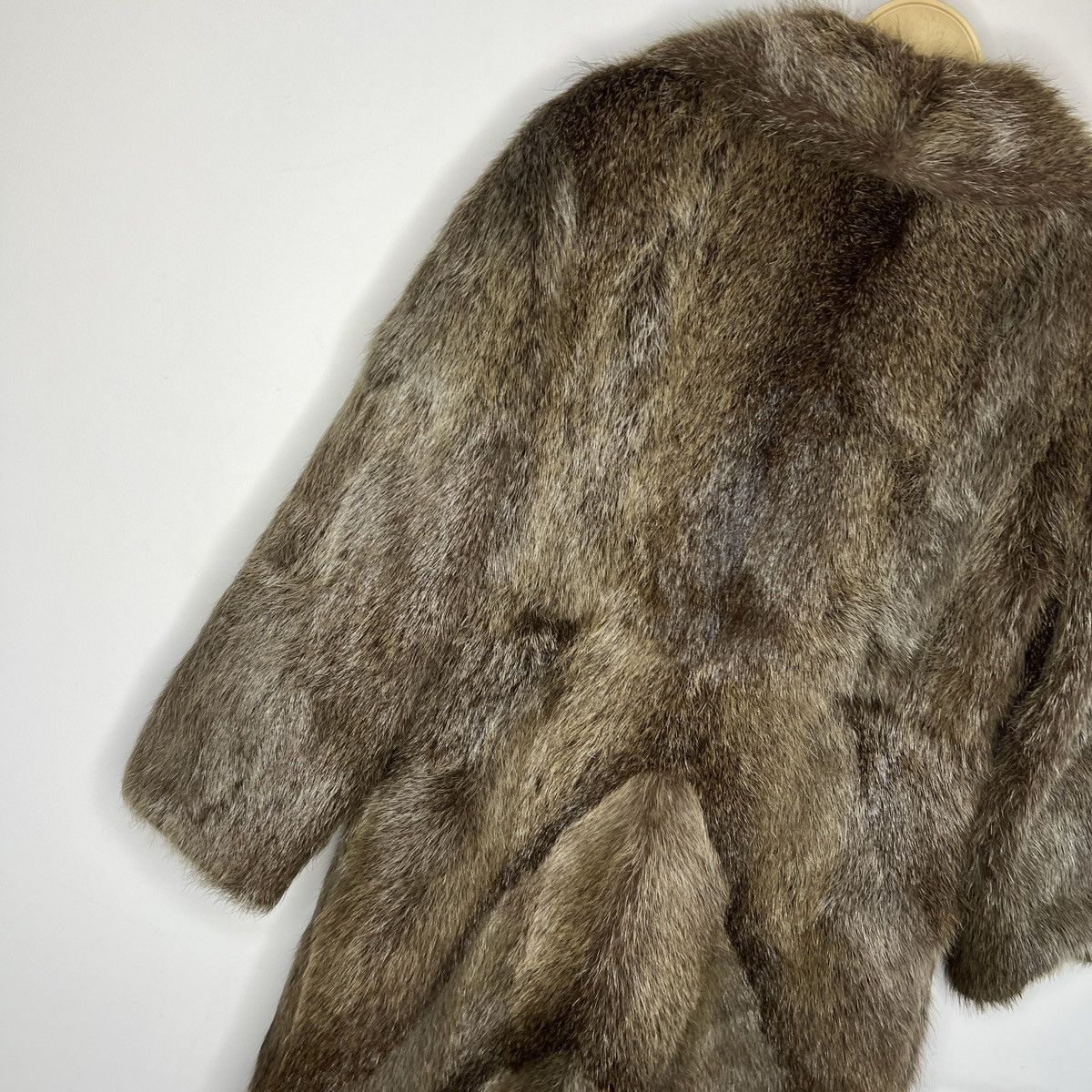 90s Vintage Real Rabbit Fur Coat Jacket Heavy Opium Punk Y2K