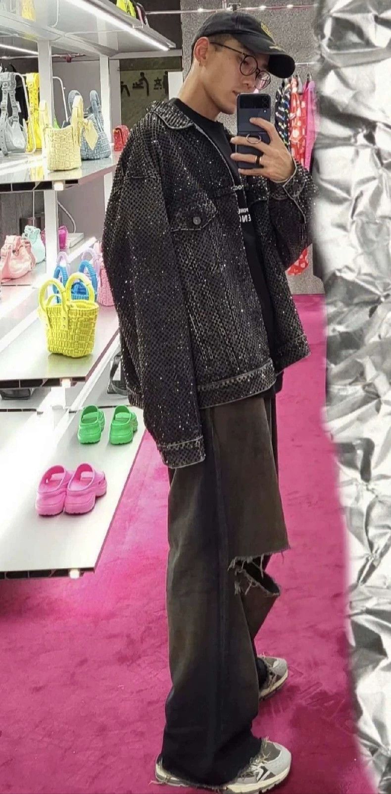 Balenciaga Balenciaga Black diamond-encrusted denim jacket Size US XS / EU 42 / 0 - 9 Thumbnail