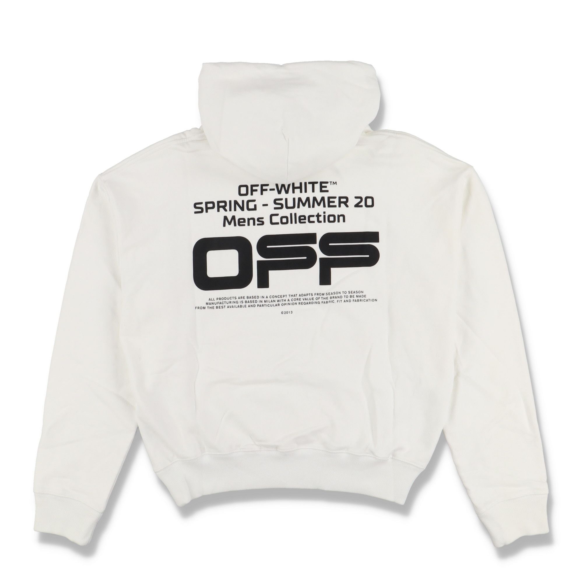 Off-White White Wavy Line Logo Oversized Hoodie Size US M / EU 48-50 / 2 - 1 Thumbnail