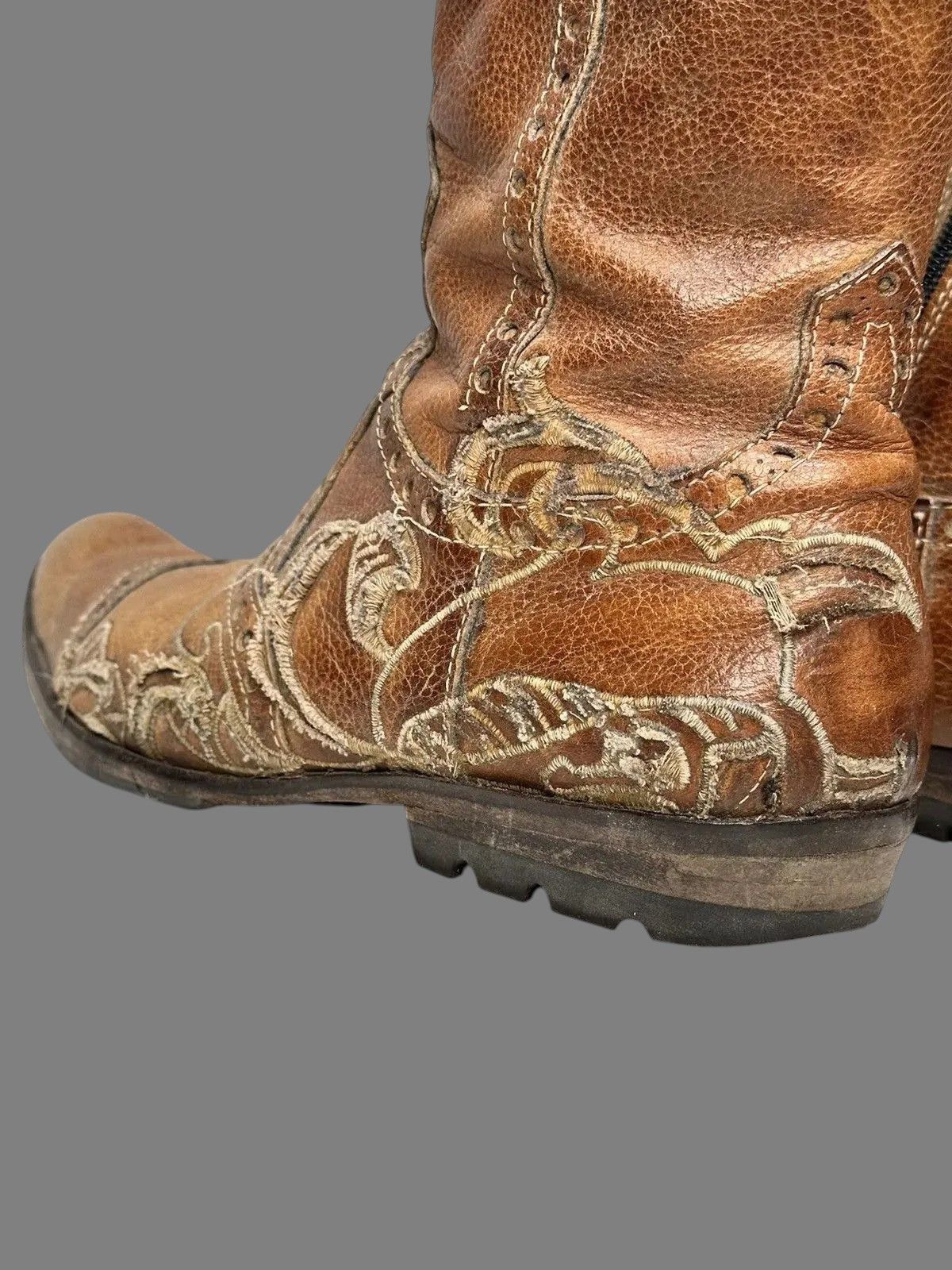 Guidi Brown Leather Military Boots Vintage AS98 Western Archive Size US 7 / EU 40 - 6 Thumbnail