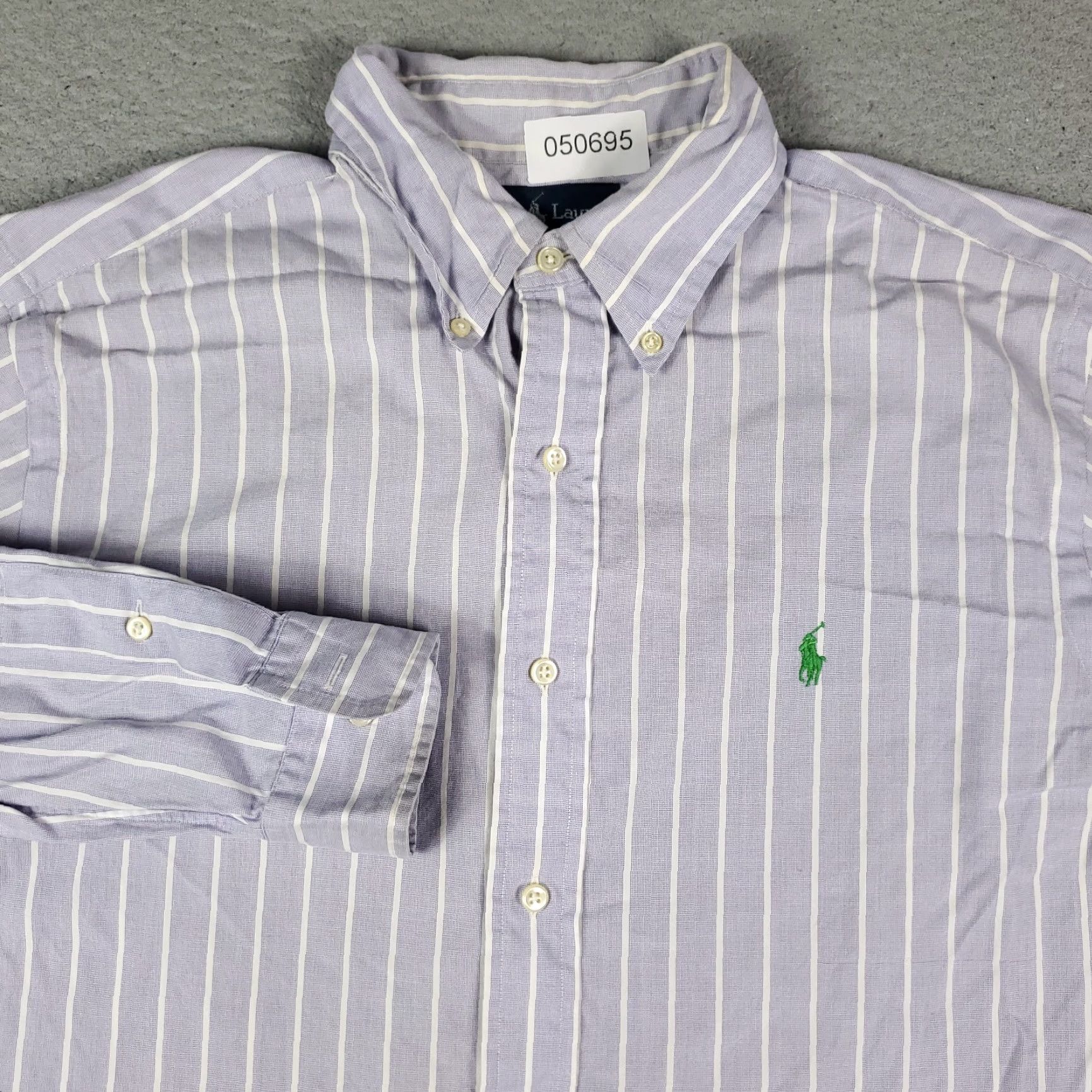 Ralph Lauren Ralph Lauren Dress Shirt Mens 16 Blue Striped Button Up Long Sleeve Cotton Regular With Pockets Size 42R - 2 Thumbnail
