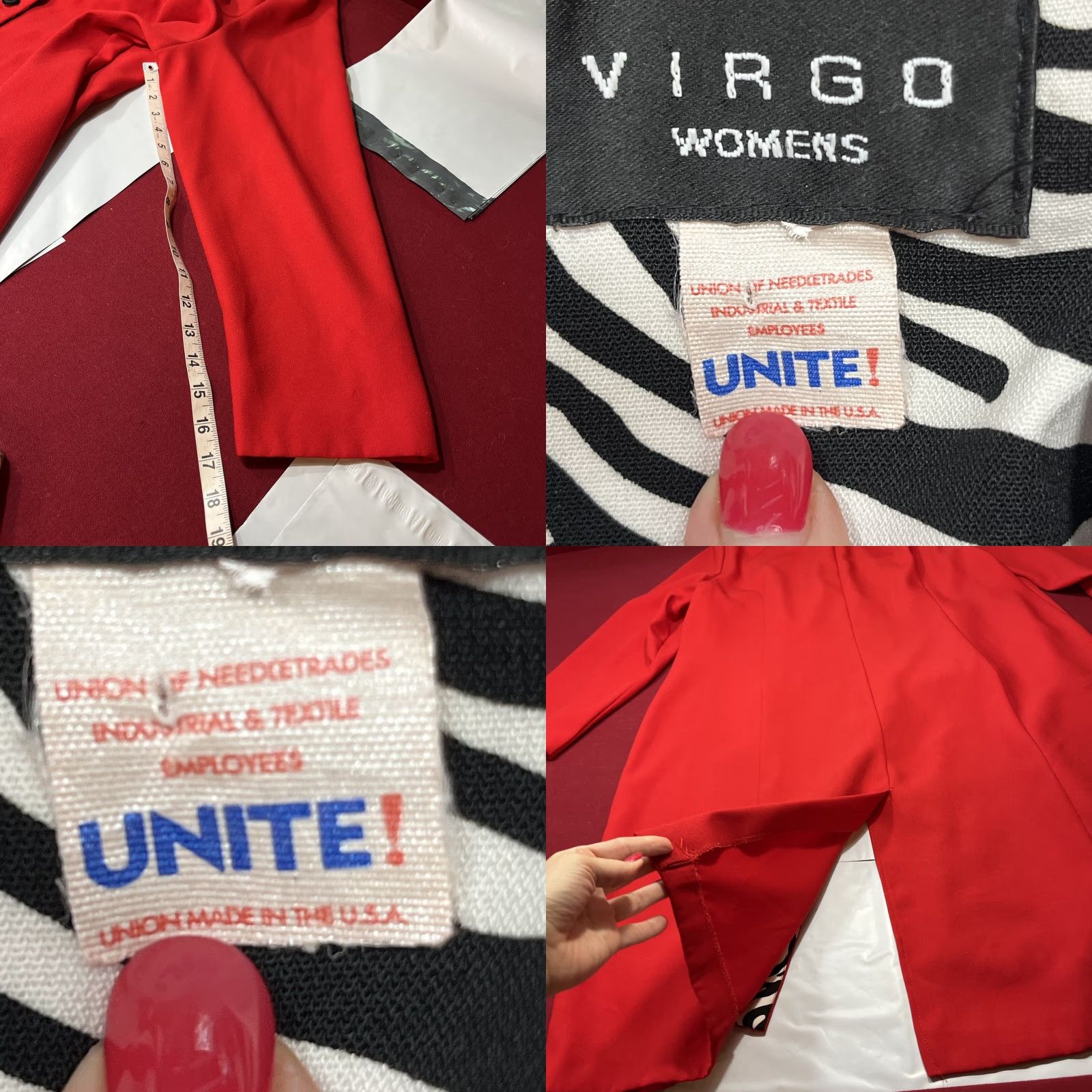 Vintage VIRGO WOMAN 2XL Long Red Button Jacket Duster Zebra Print Lining Trench Coat Unisex Adults Size XXL / US 16-18 / IT 52-54 - 9 Thumbnail