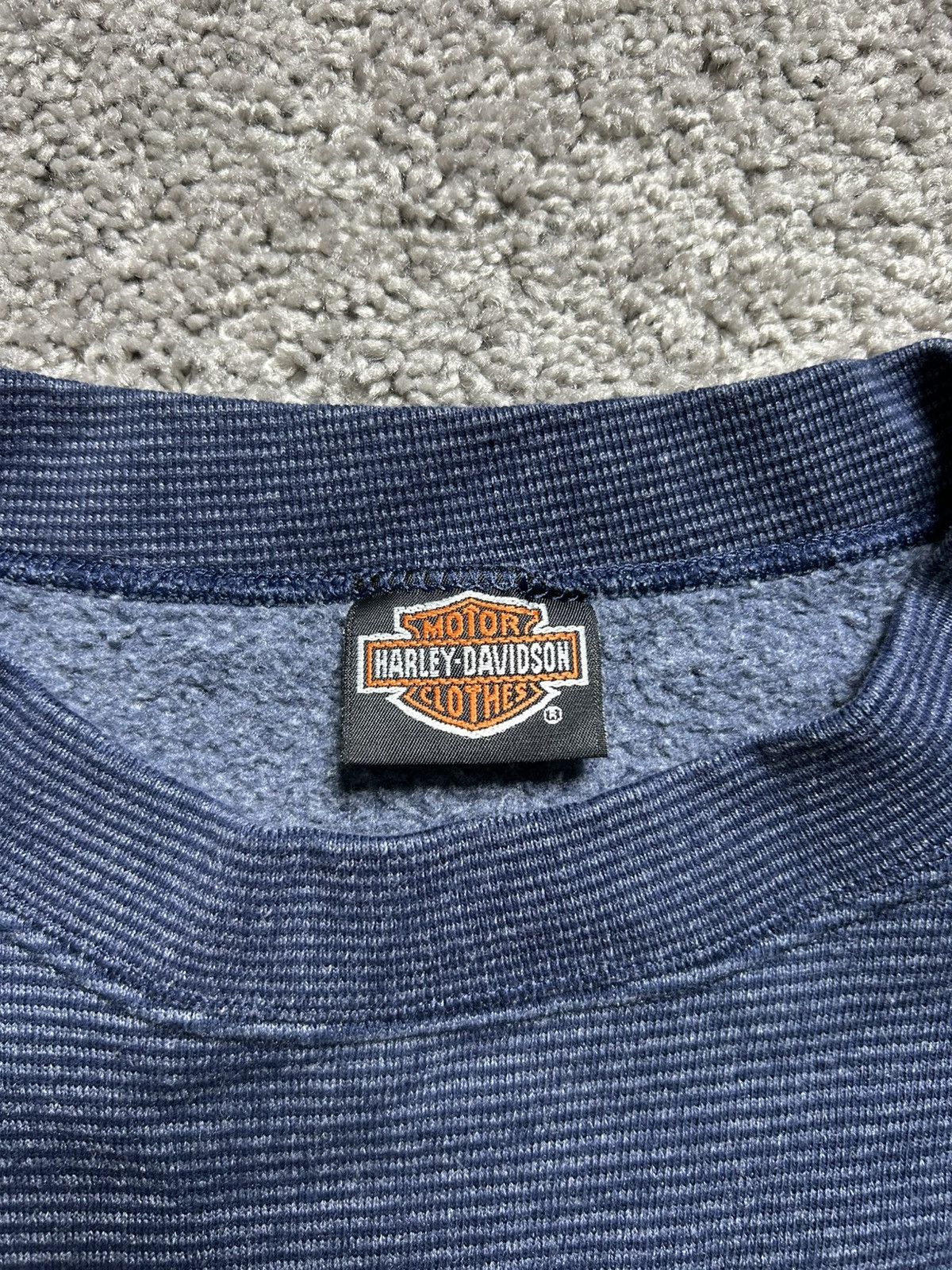 Vintage Vintage 90s Harley Eagle Live the Legend Striped Crewneck Size US XL / EU 56 / 4 - 5 Thumbnail