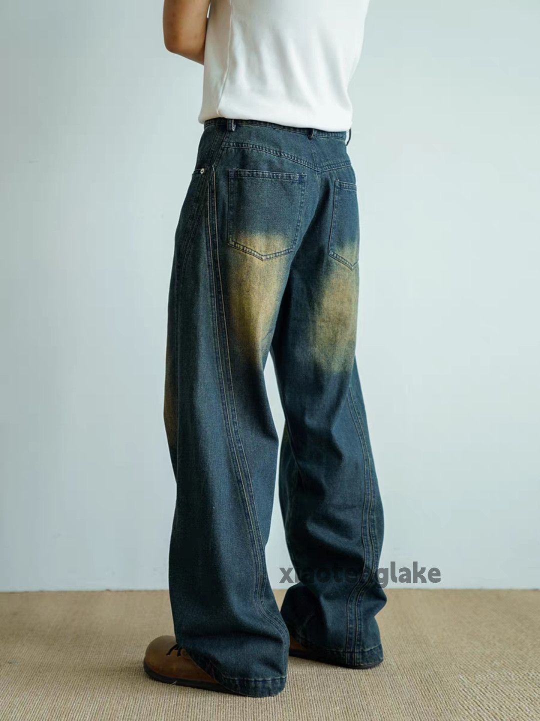 Jean × Vintage washed faded skate hiphop rusty loose baggy jeans Size US 32 / EU 48 - 5 Thumbnail
