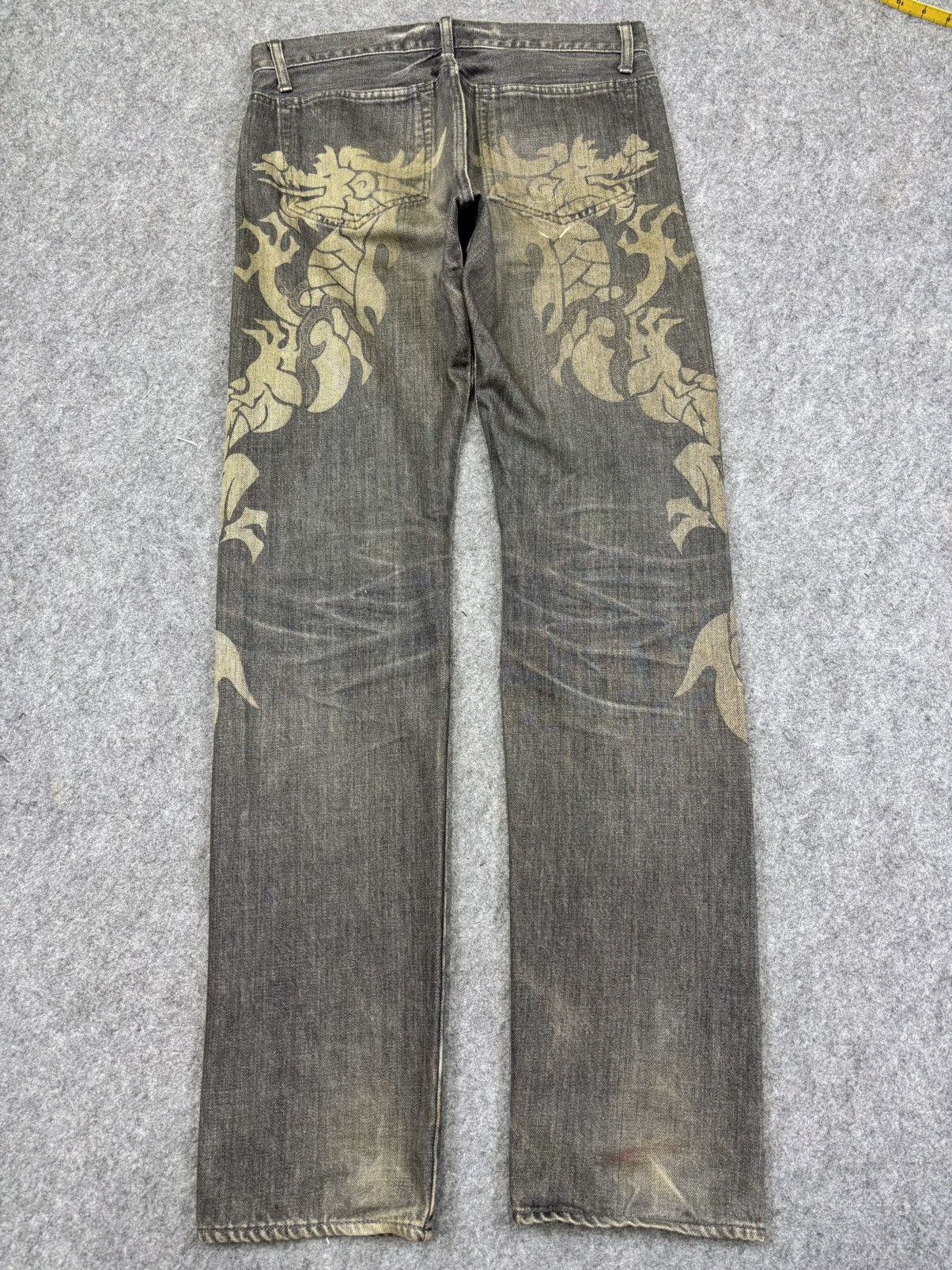 Japanese Brand 💥Artisanal💥Archival Marquis Twin Dragon Mural Denim F972 Size US 32 / EU 48 - 18 Thumbnail