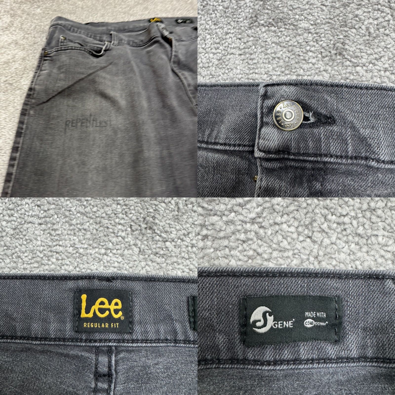 Lee Lee S-Gene Cone Regular Fit Straight Denim Jeans Mens 42x30 Stone Wash Grunge US 90s Style Logo Mens Size US 42 / EU 58 - 8 Thumbnail