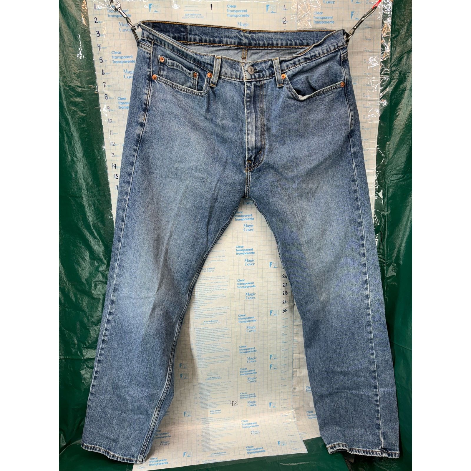 Levi's Levis 505 Jeans 36x32 Blue Regular Denim Straight Casual Size US 36 / EU 52 - 3 Thumbnail