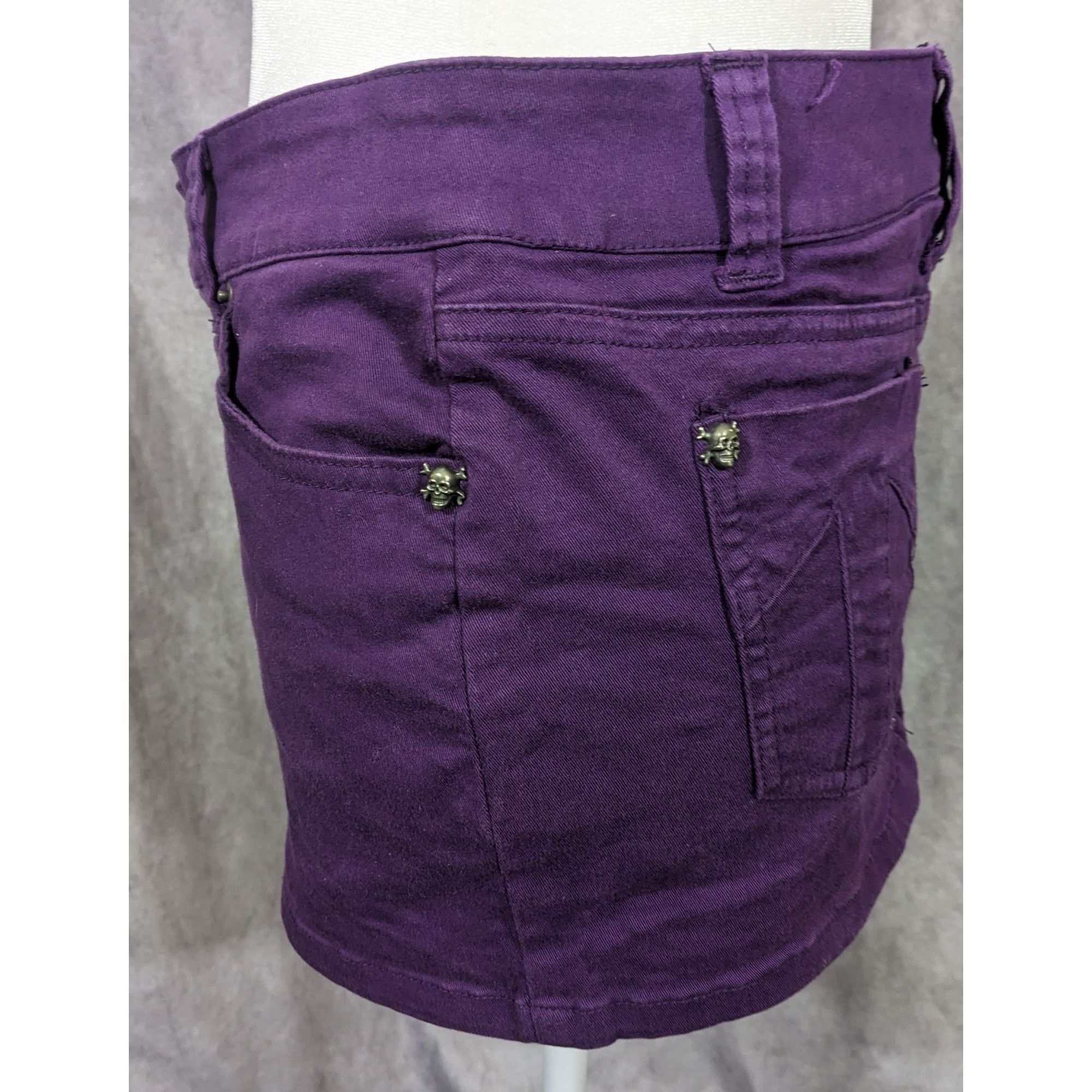 Tripp NYC Gothic Punk Tripp NYC Purple Denim Mini Skirt Size 31" - 8 Thumbnail