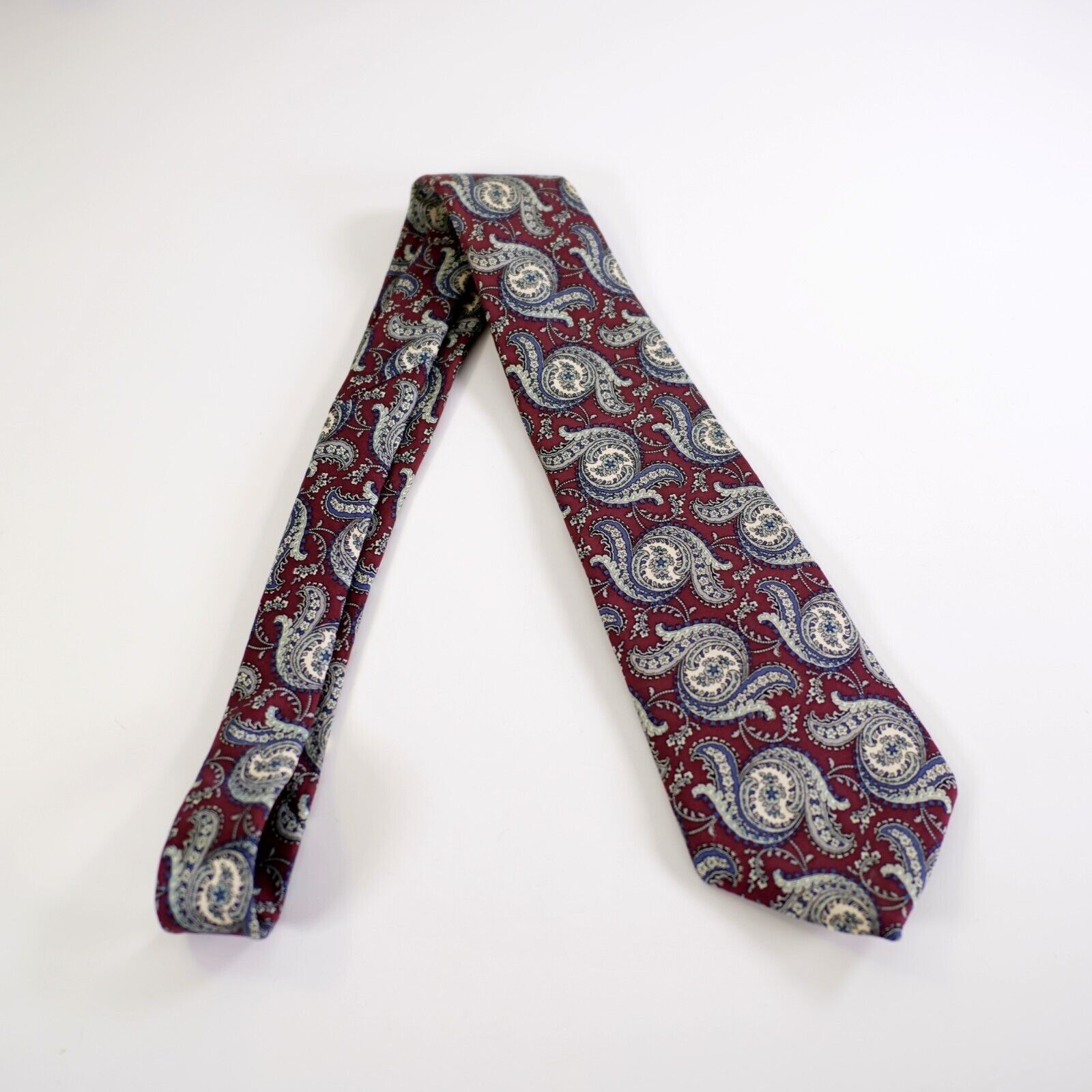Dior Christian Dior Vintage Red Blue Paisley Print Silk Tie USA I Size ONE SIZE - 5 Thumbnail