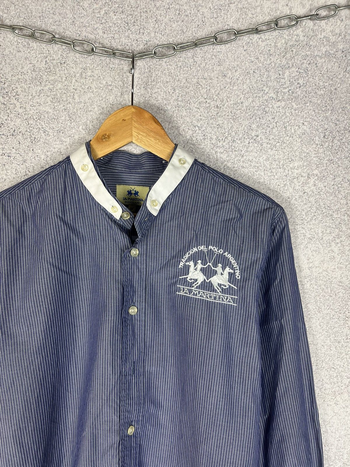 La Martina Vintage La Martina Buenos Aires Argentina Striped Shirt Size US M / EU 48-50 / 2 - 2 Thumbnail