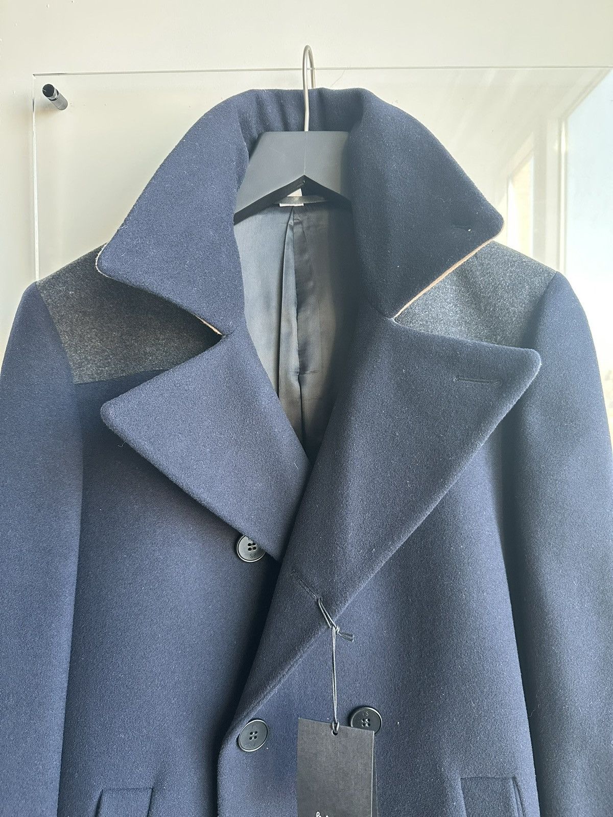 Paul Smith Navy Peacoat w/ Built-in Hood NWT Size US L / EU 52-54 / 3 - 2 Thumbnail