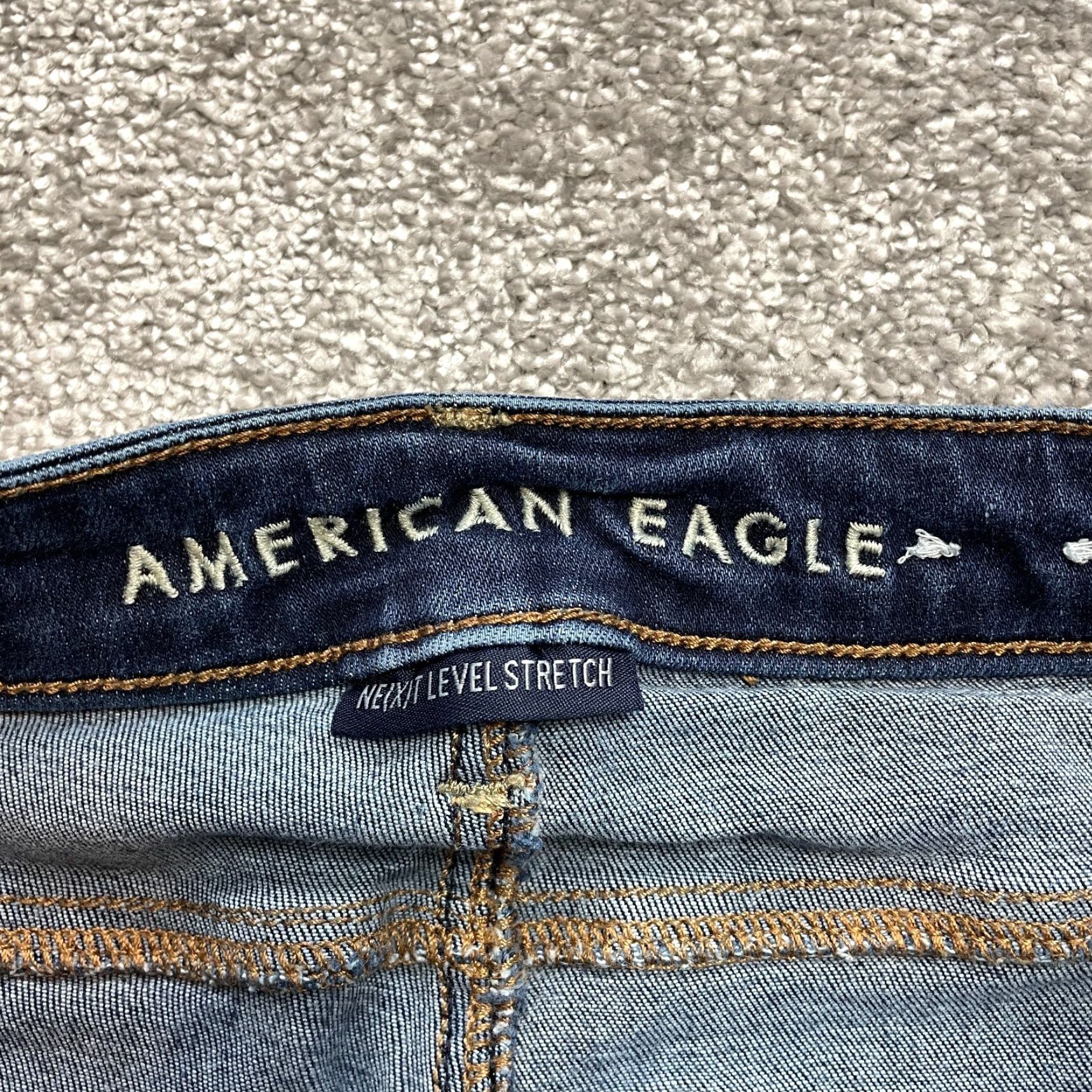 American Eagle Outfitters American Eagle Jeans Womens 00 Short Blue Jegging Distressed Next Level Stretch Size 40" / US 18 - 2 Thumbnail