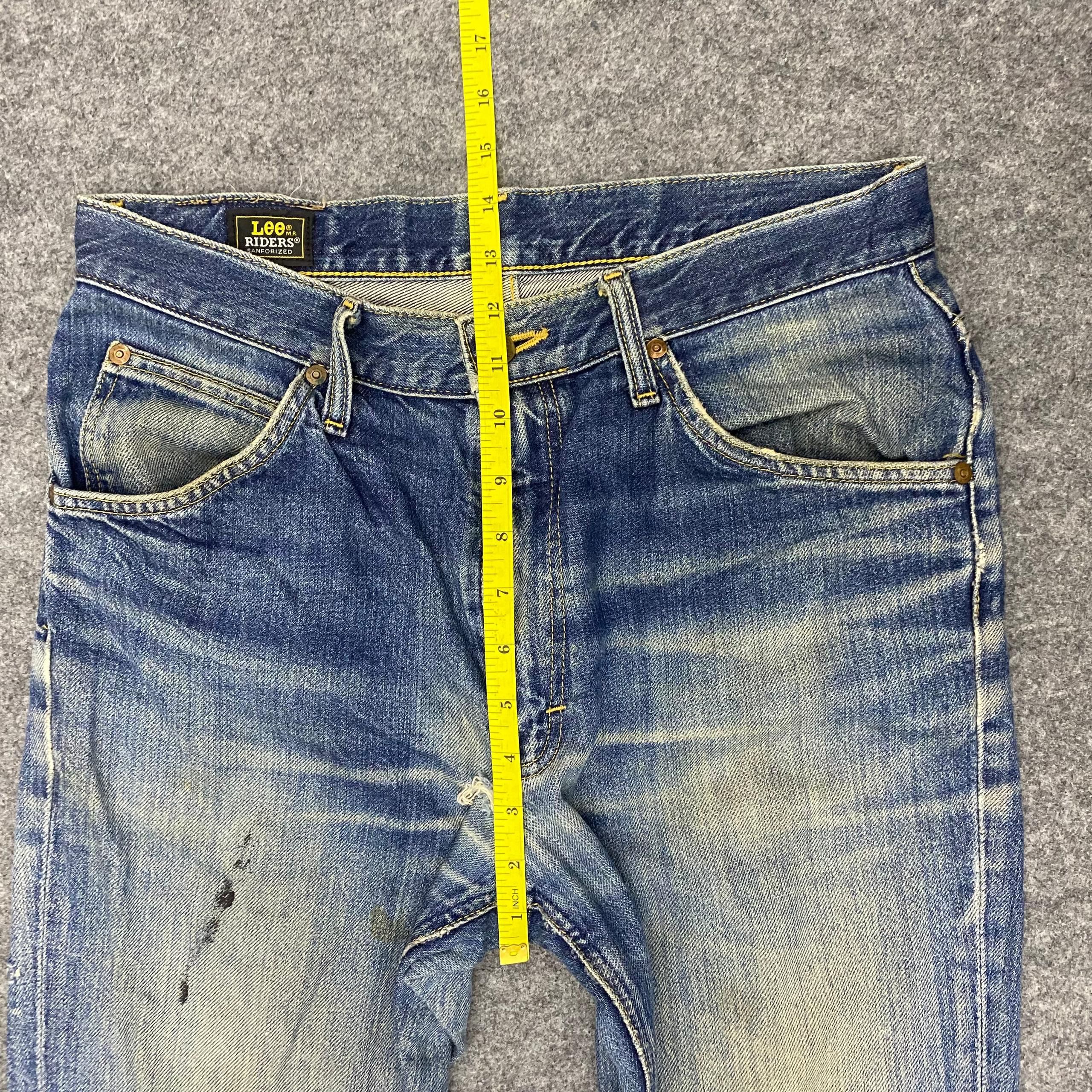 If Six Was Nine 💥Flare💥Vintage Lee Riders Distressed Denim Size US 32 / EU 48 - 5 Thumbnail