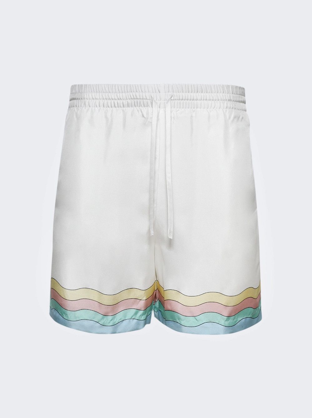 Casablanca o1mle0326 Drawstring Silk Shorts Maison De Reve in White Size US 34 / EU 50 - 1 Thumbnail