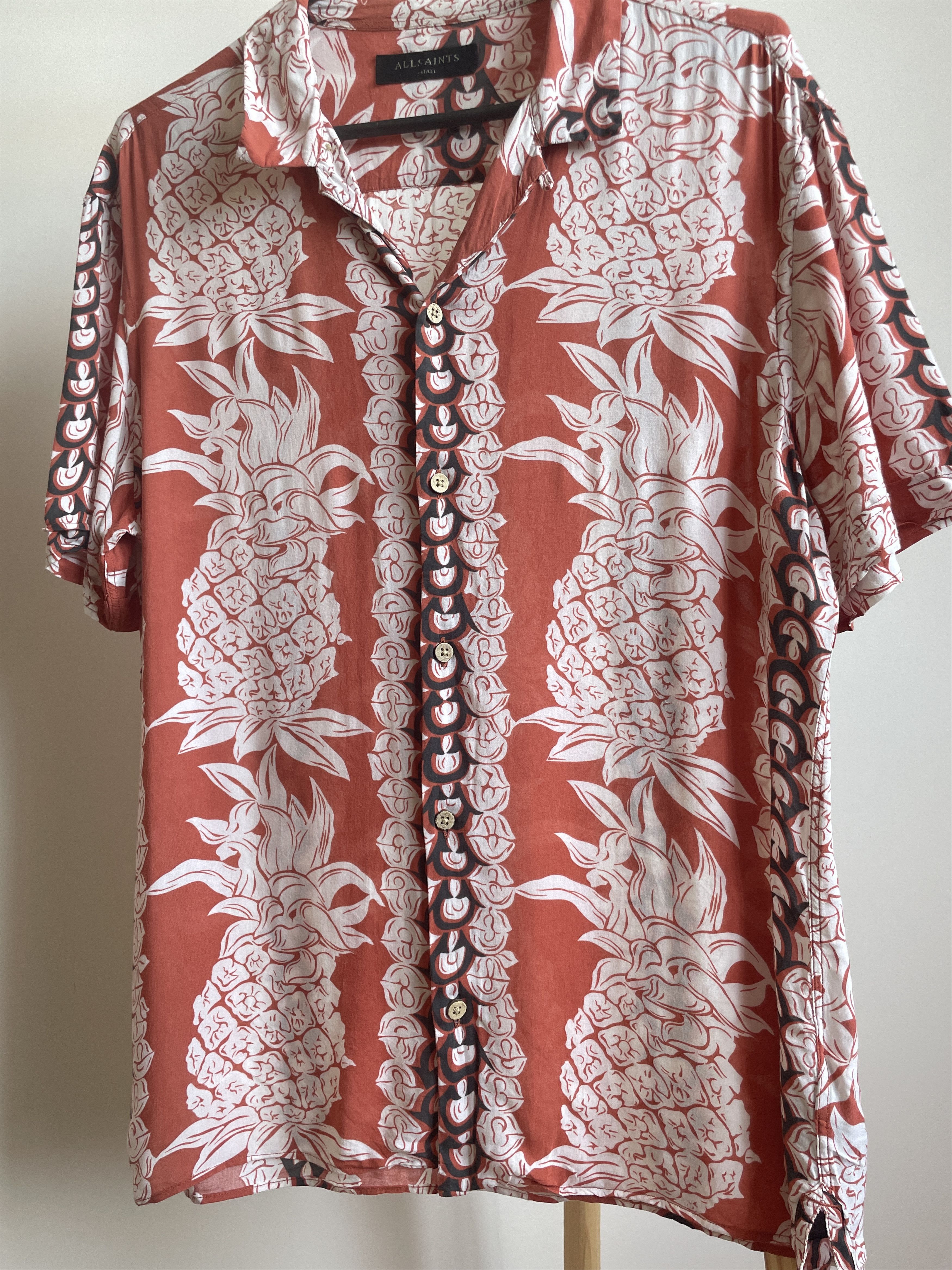 Allsaints Allsaints Ananas Pineapple Print Camp Collar Viscose Shirt Size US S / EU 44-46 / 1 - 5 Thumbnail