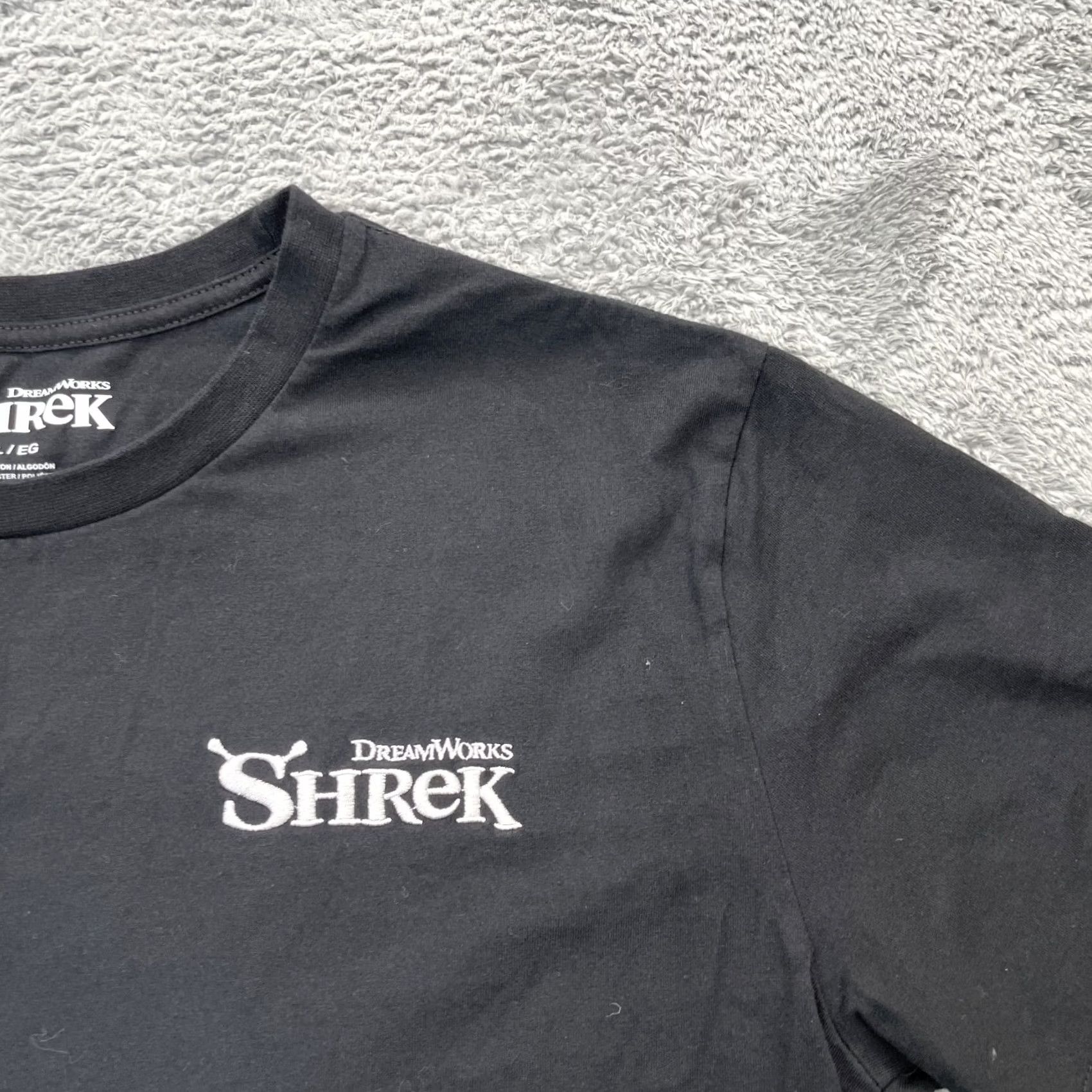 Vintage Shrek Shirt Mens XL Black Dreamworks Movie Promo Embroidered AOP Logo T-Shirt Crew Neck Short Sleeve Vac Vintage Size US XL / EU 56 / 4 - 5 Thumbnail