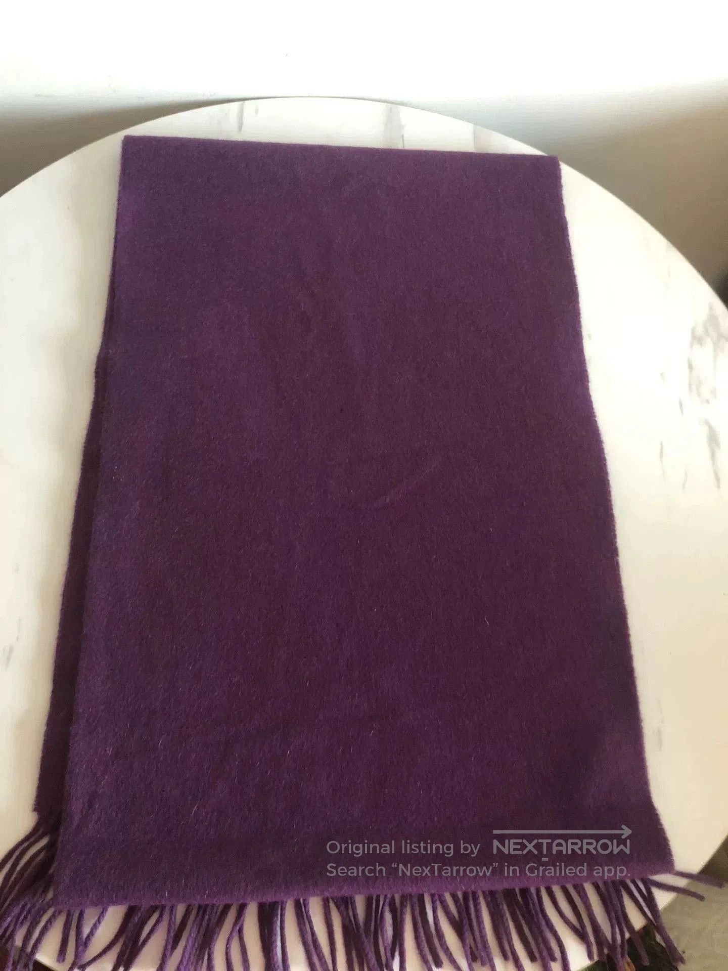 Burberry Burberry Purple Cashmere Scarf with Fringe. Size ONE SIZE - 1 Thumbnail
