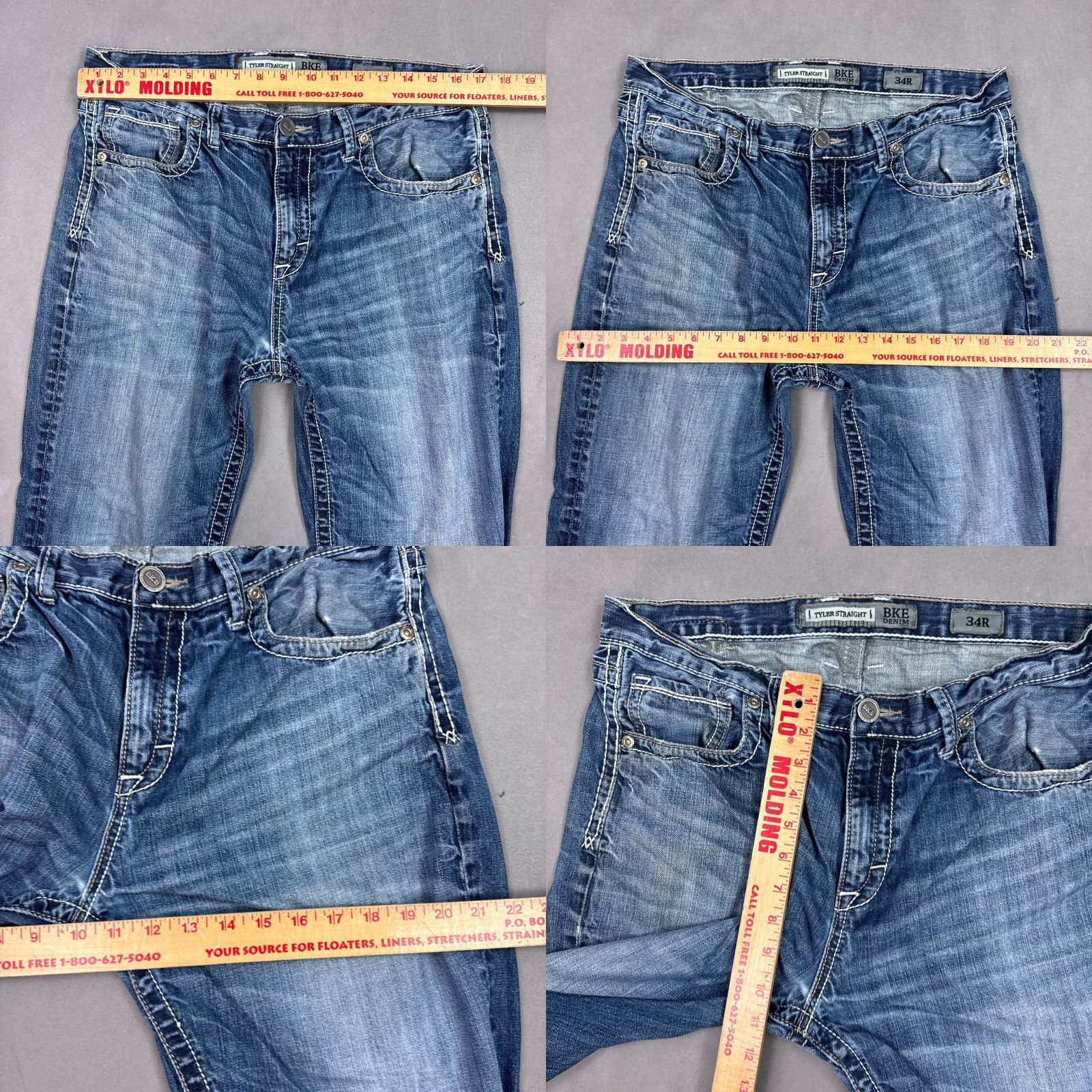 Vintage VINTAGE Buckle BKE Jeans Men 34x28 Blue Tyler Denim Pant Faded Straight Washout Repaired Size US 34 / EU 50 - 9 Thumbnail