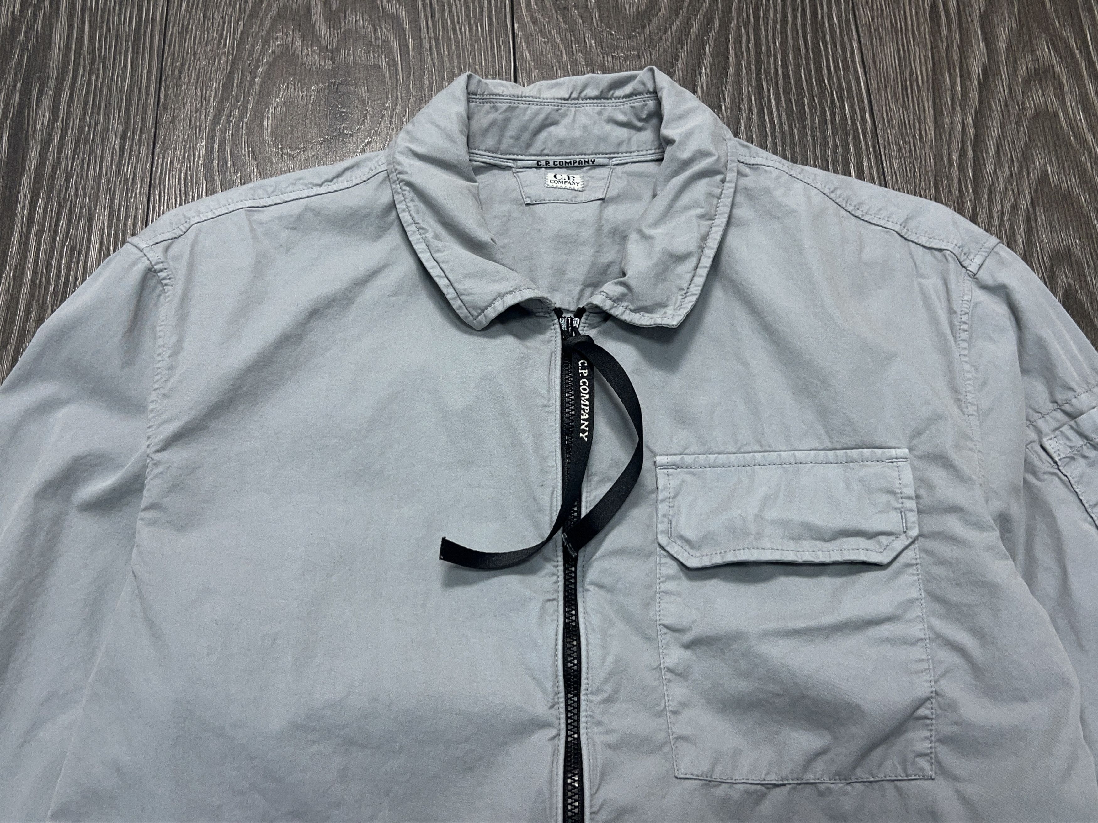 C.P. Company Mens Gabardine Overshirt Zip Shirt Light Grey Cotton Size S Size US S / EU 44-46 / 1 - 2 Thumbnail
