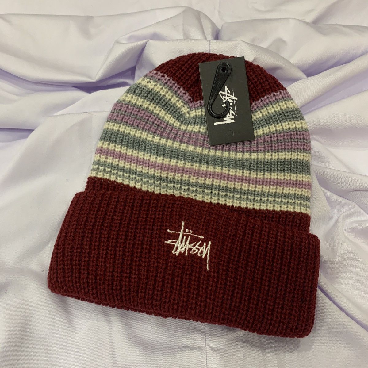 Stussy × Vintage Stussy Striped Cuff Beanie Size ONE SIZE - 1 Thumbnail