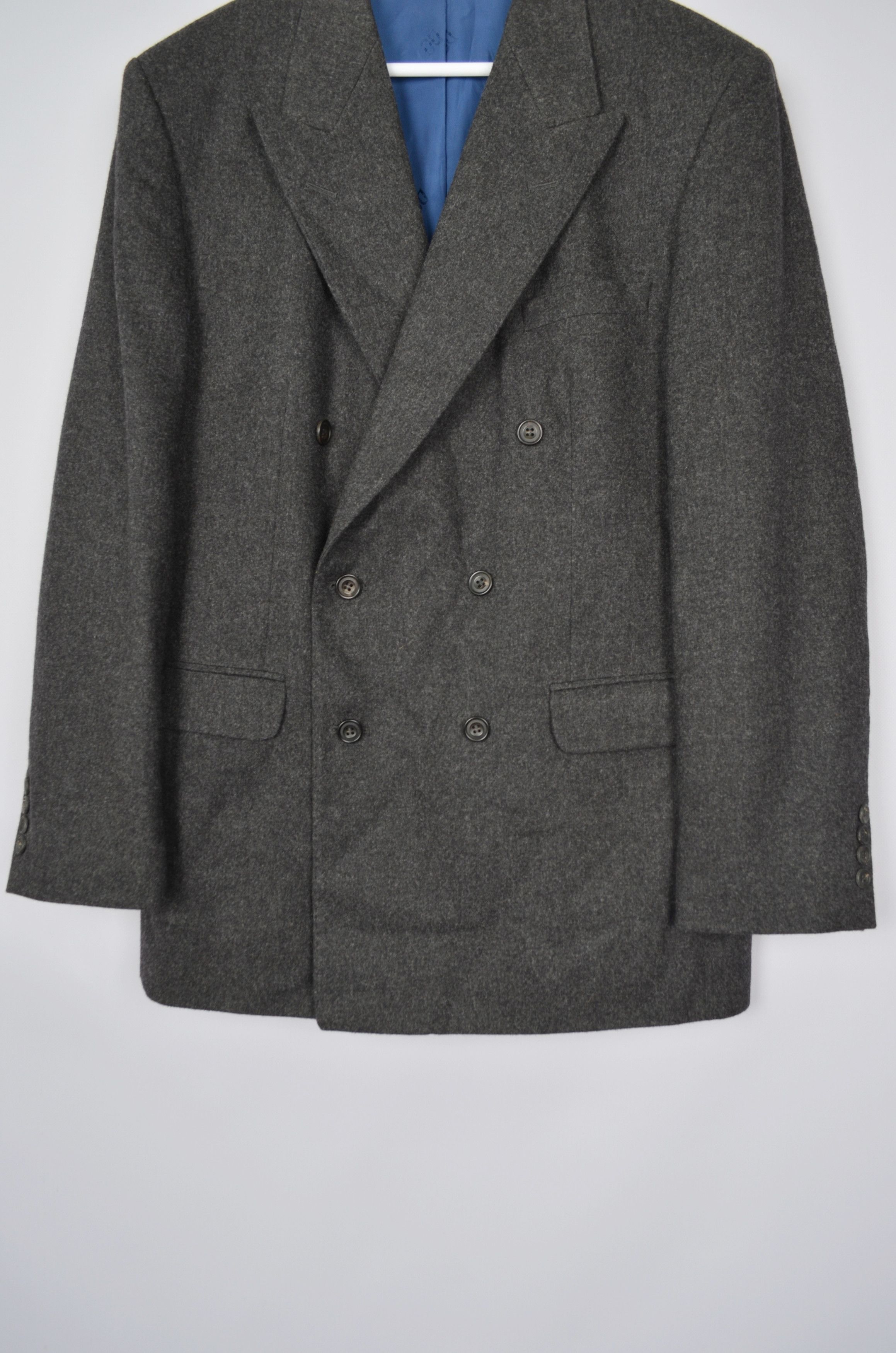 DAKS × Designer DAKS London Vintage Wool Dobuel Breasted Jacket US40/EU50 Size 40R - 15 Thumbnail