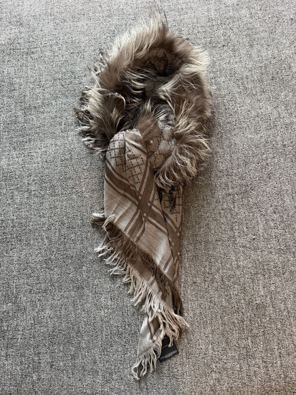 Gucci Gucci Survie Monogram Wool Fur Scarf Size ONE SIZE - 4 Thumbnail