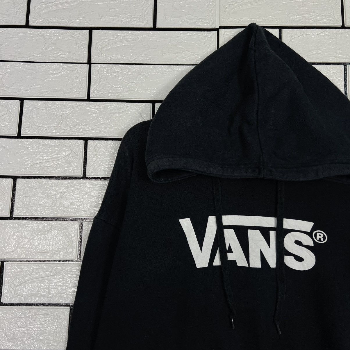 Vans VANS Big Logo Cropped Pullover Hoodie Sweatshirt #4083-C186 Size ONE SIZE - 3 Thumbnail