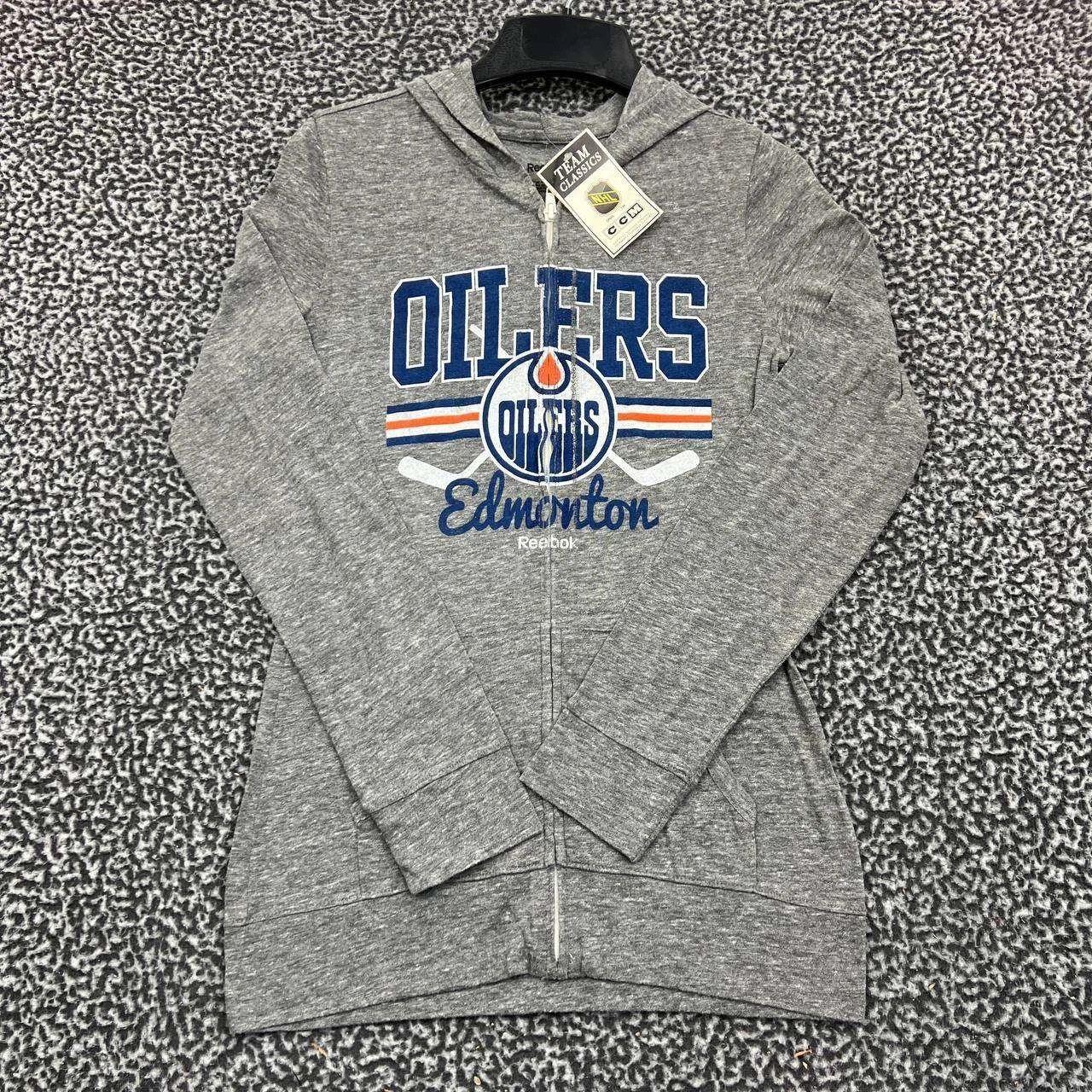 Reebok Edmonton Oilers Hoodie Women Gray Full Zip Long Sleeve New S Size S / US 4 / IT 40 - 1 Thumbnail