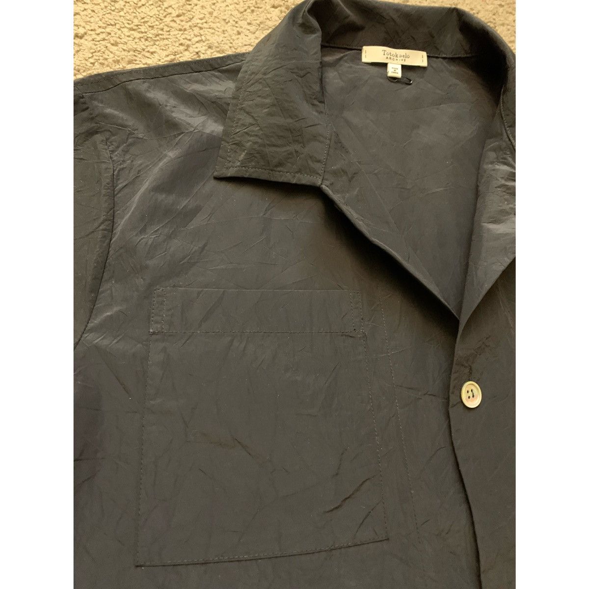 Totokaelo Archive Totokaelo Archive Black Crinkle Japanese Nylon Shirt Size US M / EU 48-50 / 2 - 9 Thumbnail