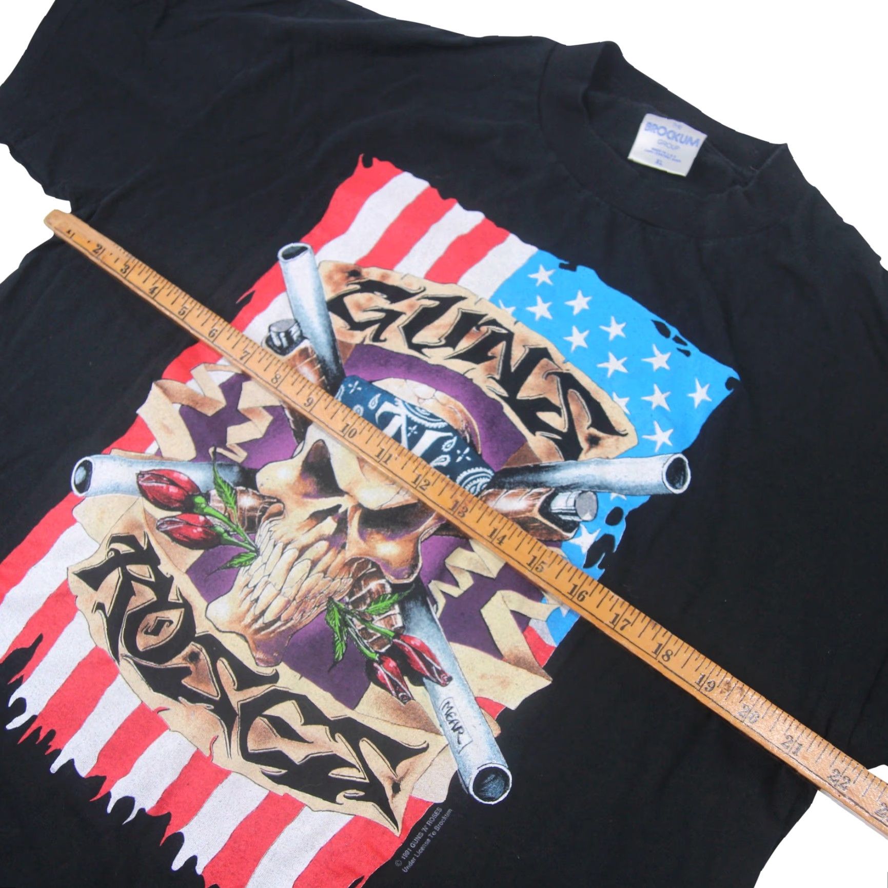 Vintage VINTAGE Guns N Roses '91-'93 Tour Mens XL T Shirt Brockum Black Shirt Mens XL Black Guns N Roses T Shirt 1990s Rock Concert Merch Size US XL / EU 56 / 4 - 6 Thumbnail