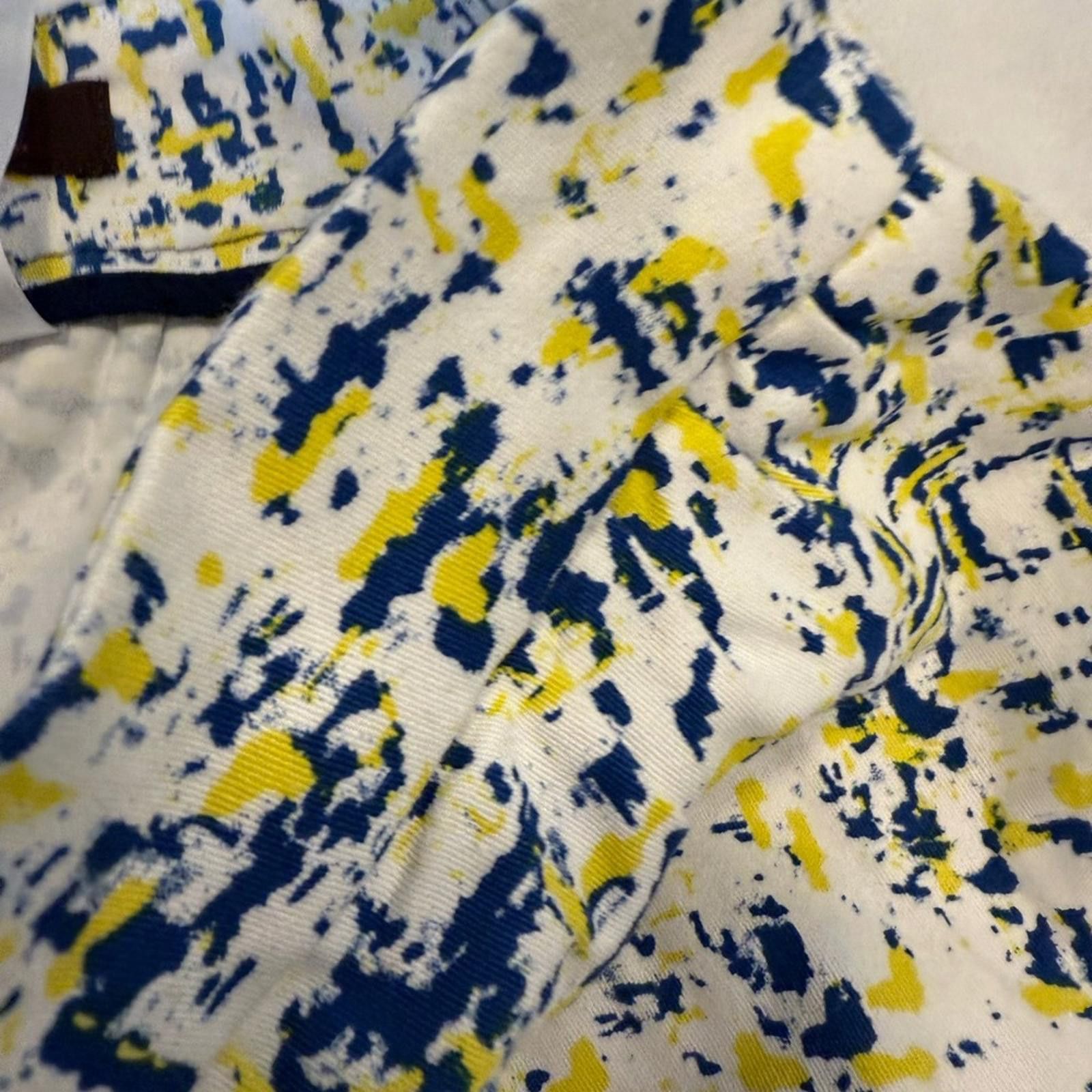 Maison Margiela Mark. retro full mini skirt abstract blue yellow SZ XXL Size 42" / US 20 - 9 Thumbnail