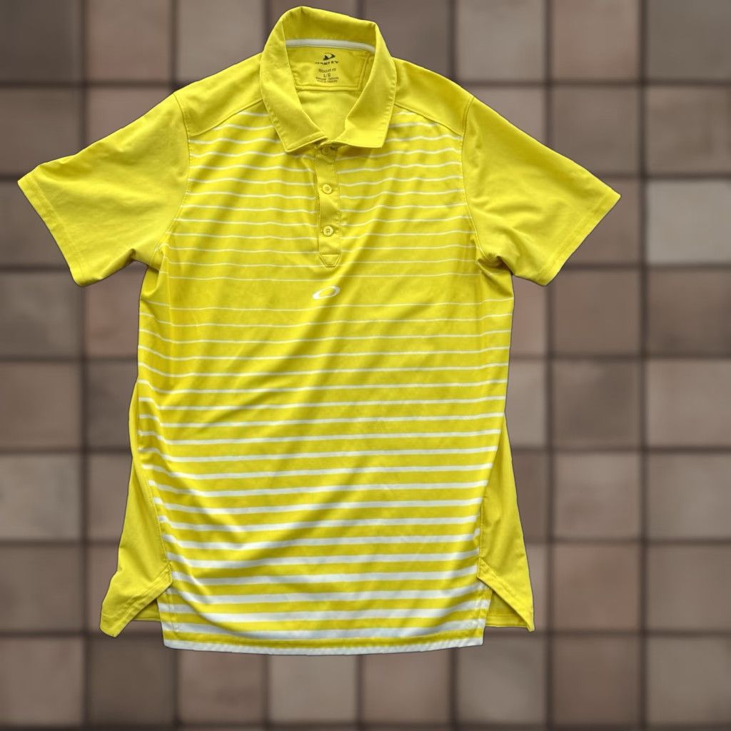 Oakley Oakley Polo Shirt Men L Striped Multicolor Polyester Golf Performance Polo Shirt Mens Regular Fit Short Sleeve Golfing Size US L / EU 52-54 / 3 - 1 Thumbnail