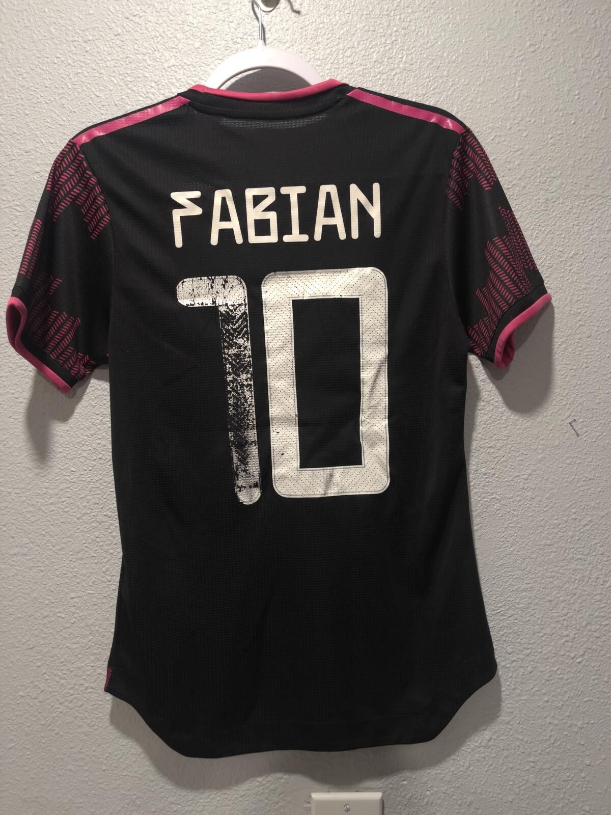 Adidas Mexico National Team Fabian #10 Soccer Jersey Black and Pink Size ONE SIZE - 3 Thumbnail