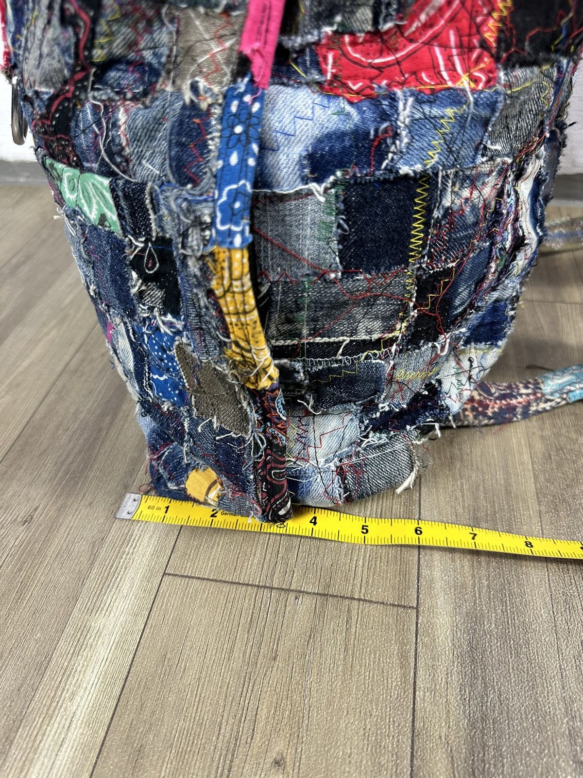 Art Comes First Custom Made Paisley denim Patchwork Roll top Backpack Size ONE SIZE - 14 Thumbnail