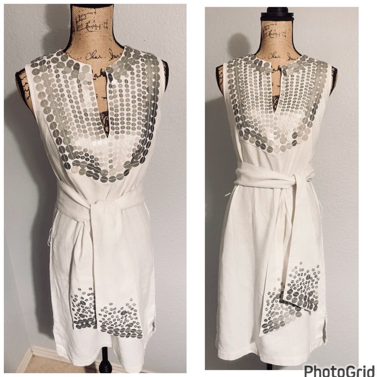 Tory Burch Tory Burch Embellished Linen Dress Size S / US 4 / IT 40 - 5 Thumbnail