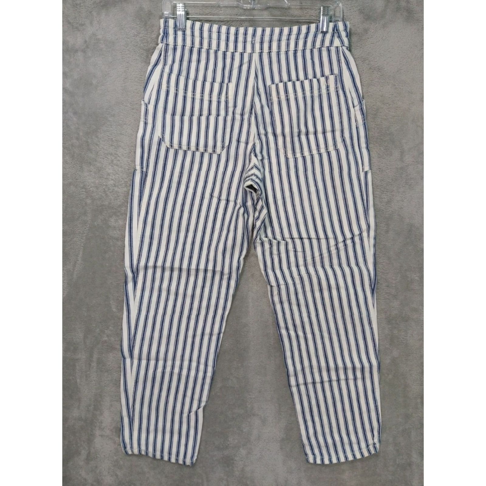 American Eagle Outfitters American Eagle Pants Womens 4 Blue White Striped High Waisted Straight Leg Size 27" / US 4 / IT 40 - 2 Thumbnail