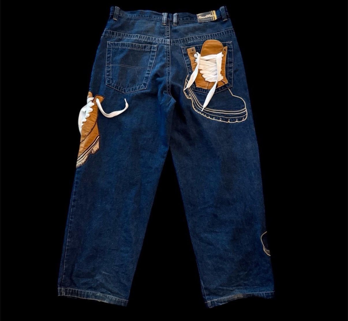 Vintage Raw Blue Shoelace Pants Size US 36 / EU 52 - 1 Thumbnail