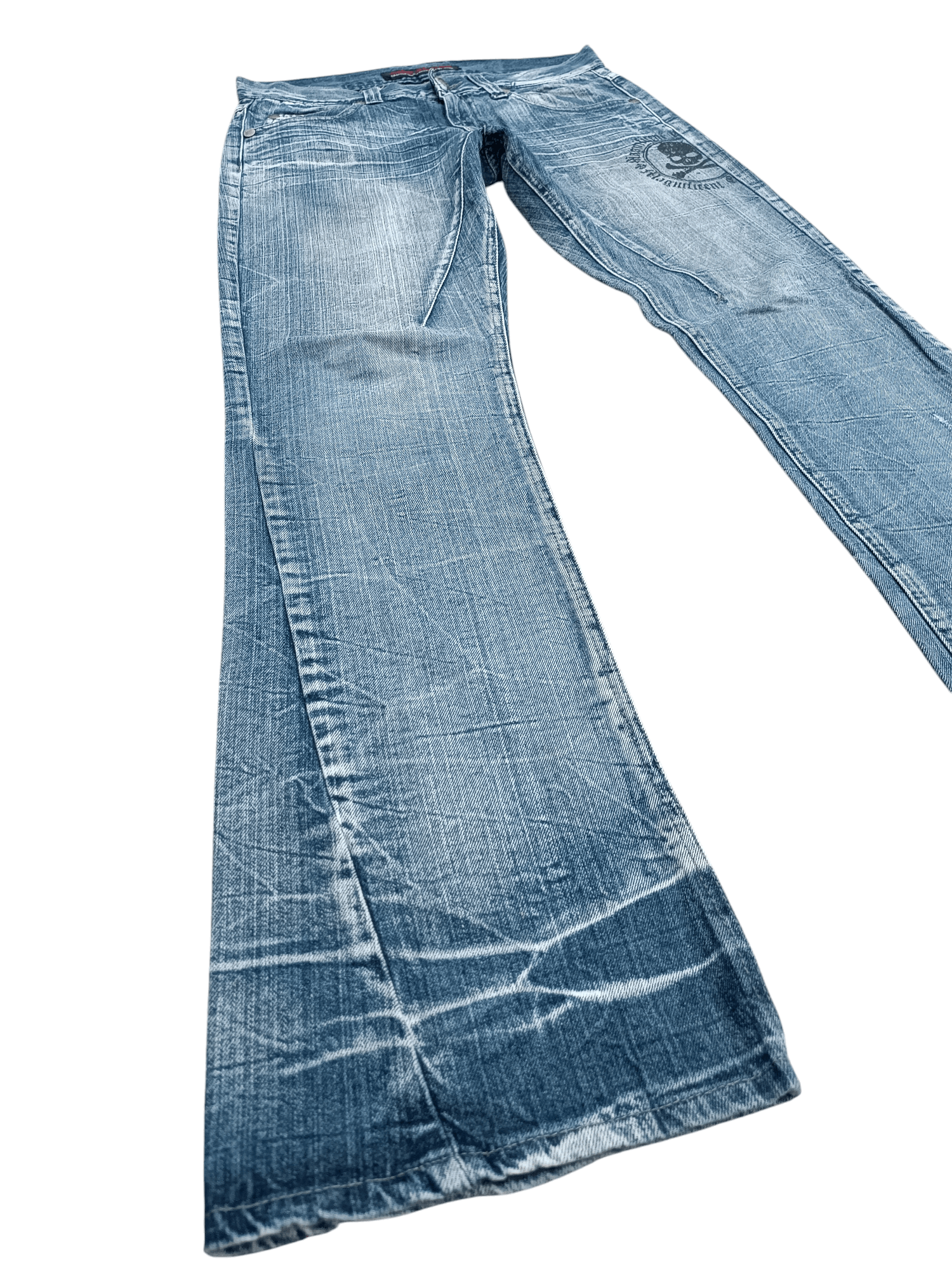 Seditionaries 🔥 Vintage Flare JACK SERIKA Seditionaries Skulls Jeans Size US 32 / EU 48 - 3 Thumbnail