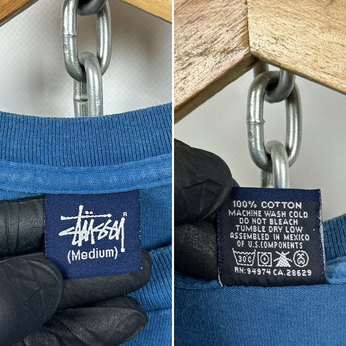 Stussy 00s Vintage Stussy Graphic Logo Single Stitch Blue T-Shirt Size US M / EU 48-50 / 2 - 22 Thumbnail