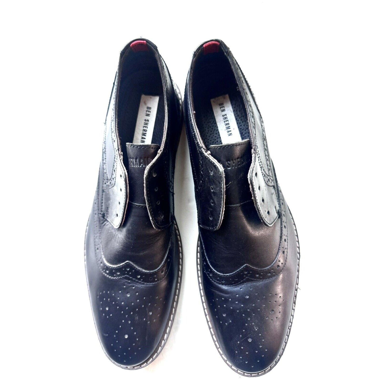 Ben Sherman BEN SHERMAN WINGTIP BN21011 01A BLACK OXFORD SHOES 10 Size US 10 / EU 43 - 2 Thumbnail