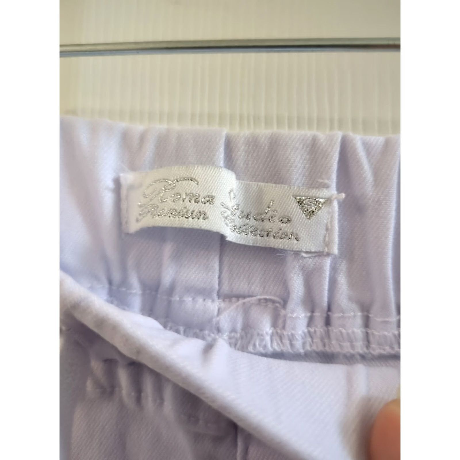 Vintage Roma Jogger Pants White S Regular Women NWT Drawstring Waist Hyper Stretch Size 28" / US 6 / IT 42 - 4 Thumbnail