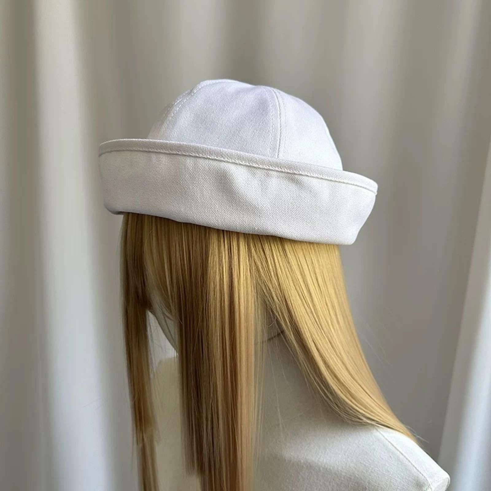 Japanese Brand Retro Wht Cotton Beret Sailor Hat Y2k French Girl Aesthetic Size ONE SIZE - 5 Thumbnail