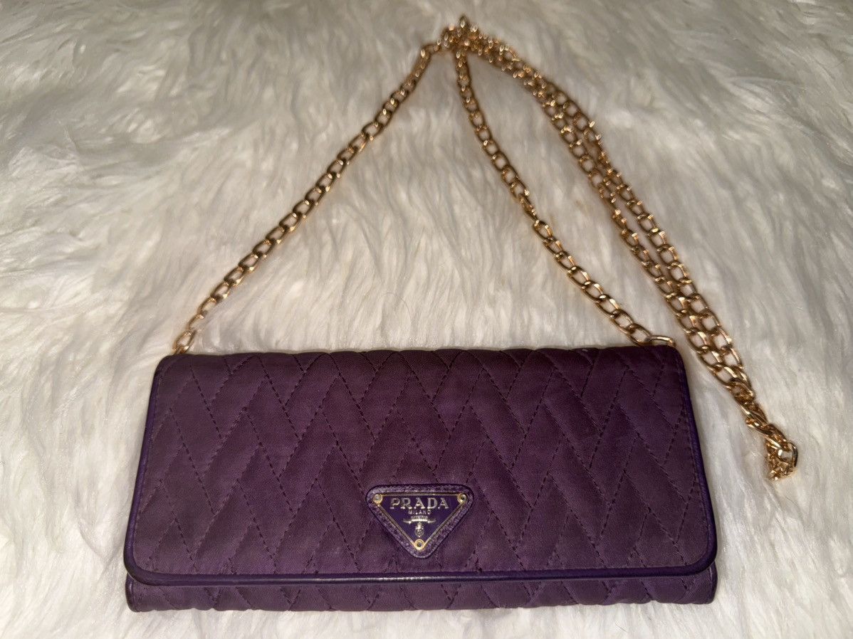 Prada Prada Purple Quilted Nylon Wallet Size ONE SIZE - 7 Thumbnail