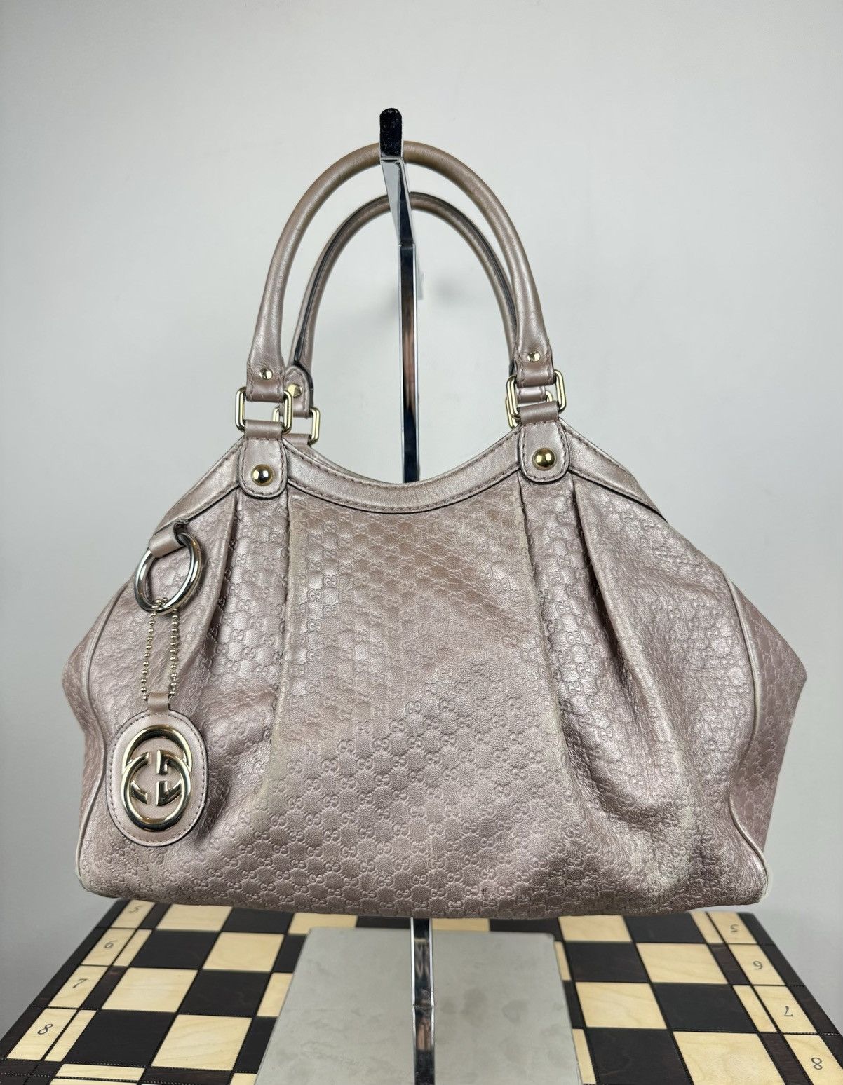 Leather bag Gucci Sukey Guccissima GG original luxury item