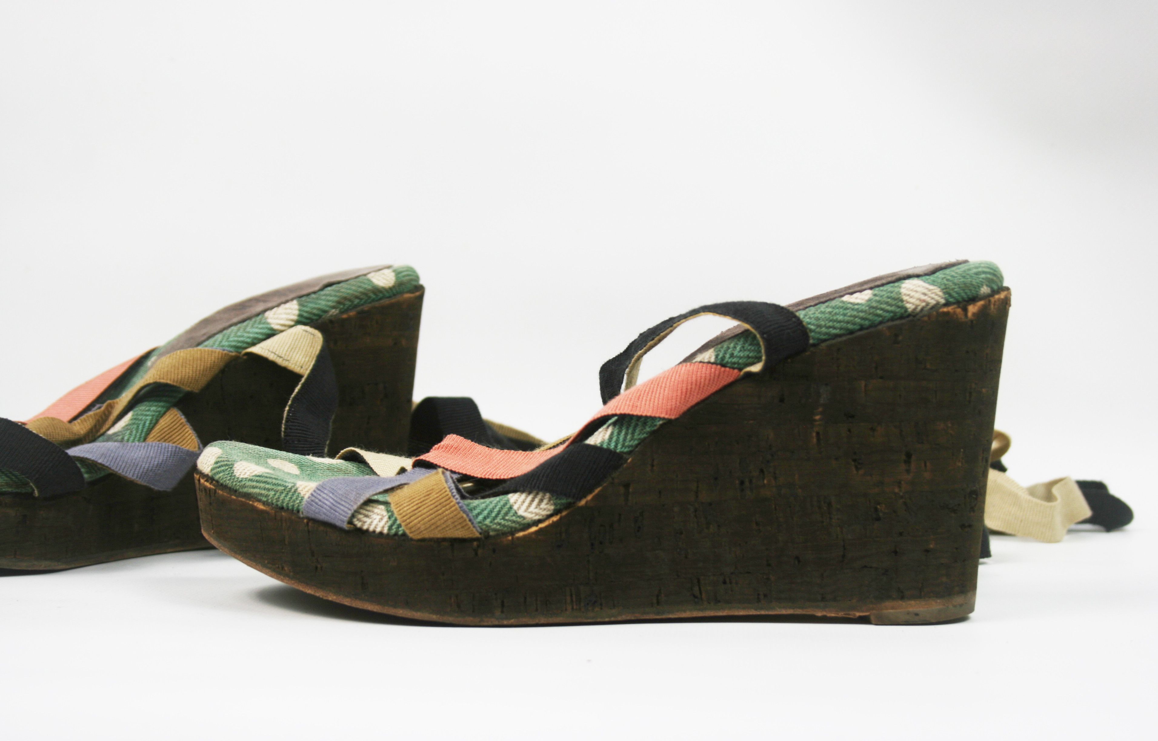 Fiorentini + Baker Ankle Straps Wedge Sandals Size US 7 / IT 37 - 2 Thumbnail